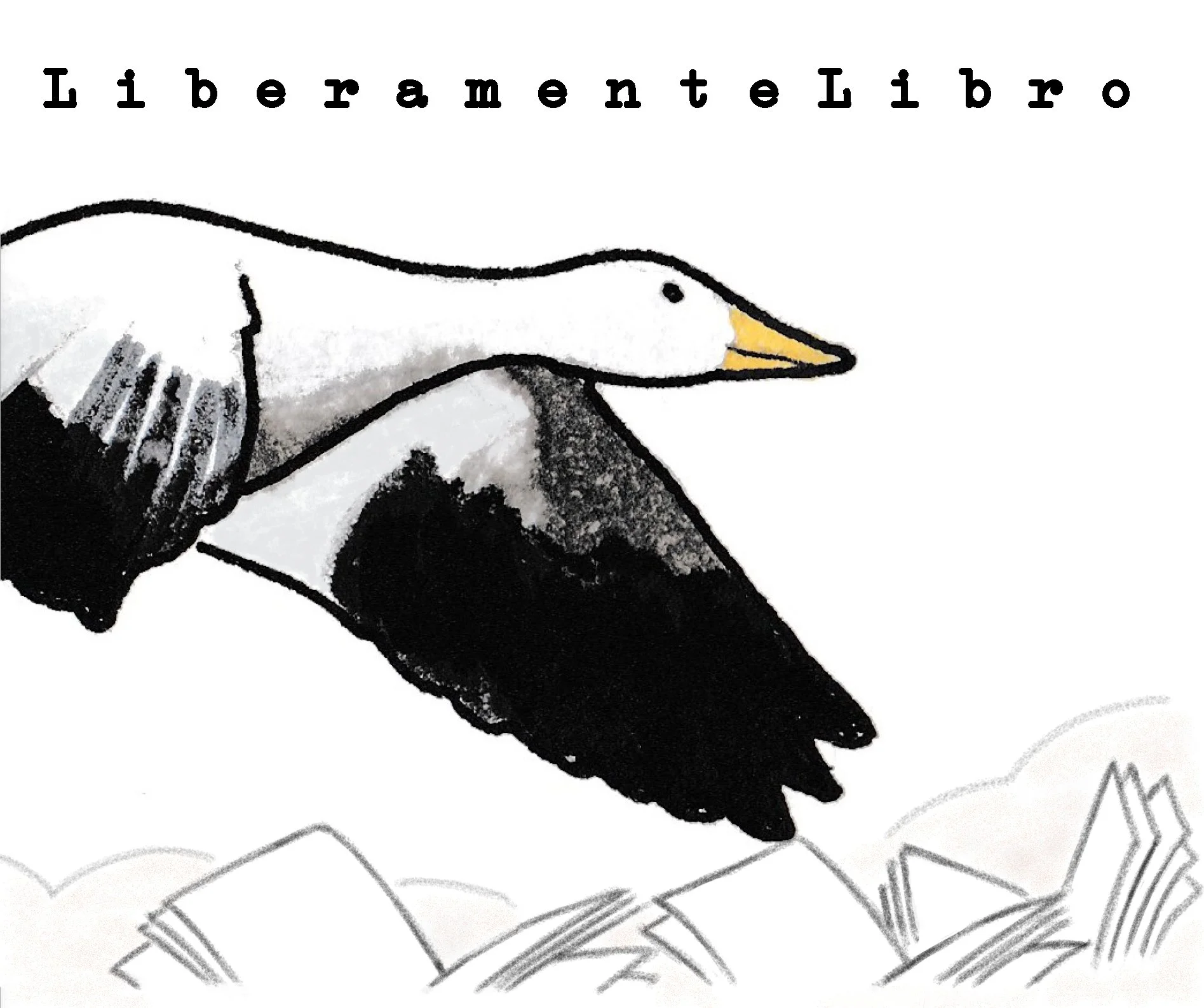 Un disegno di una mano che sorregge un libro, con la scritta 'Libertà e Libro' sopra.