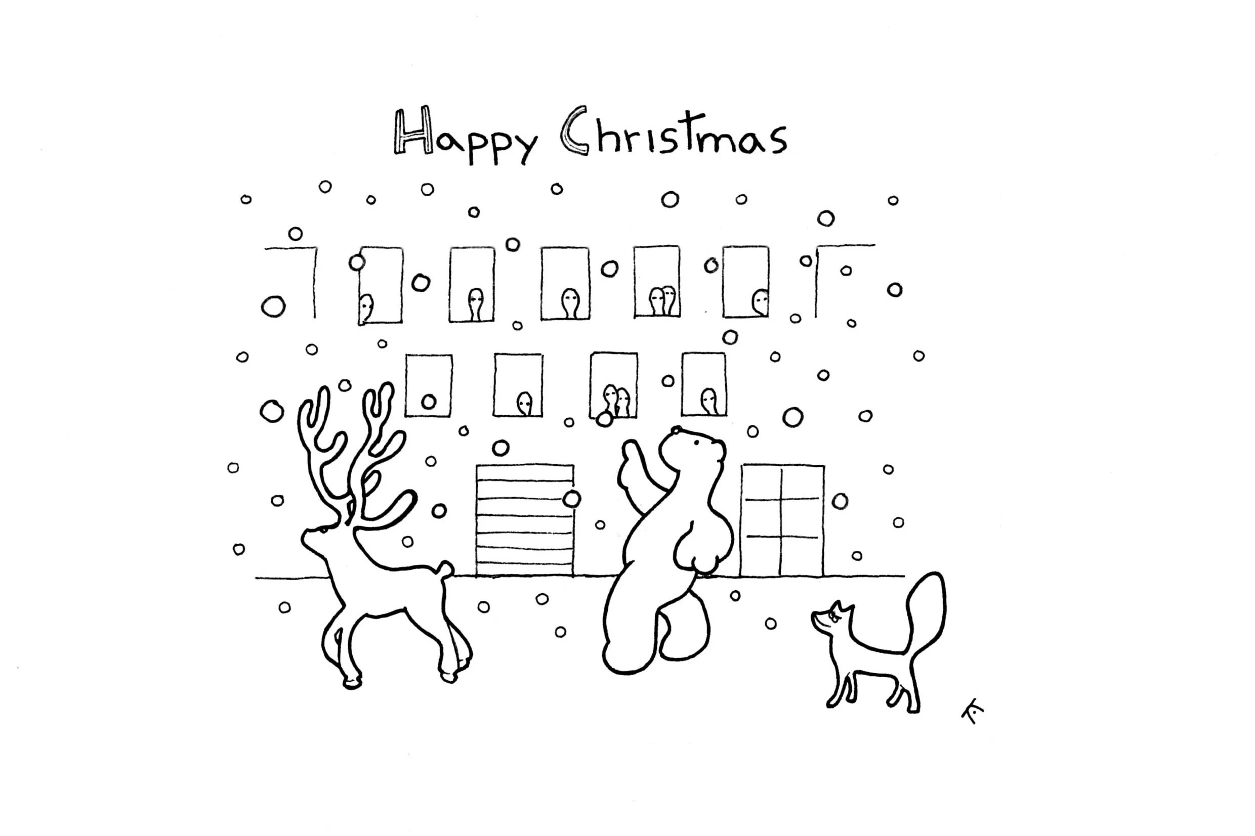 Happy Christmas - 2020. Quando gli animali selvatici venivano a passeggiare sulle strade deserte dello shopping. Che silenzio.