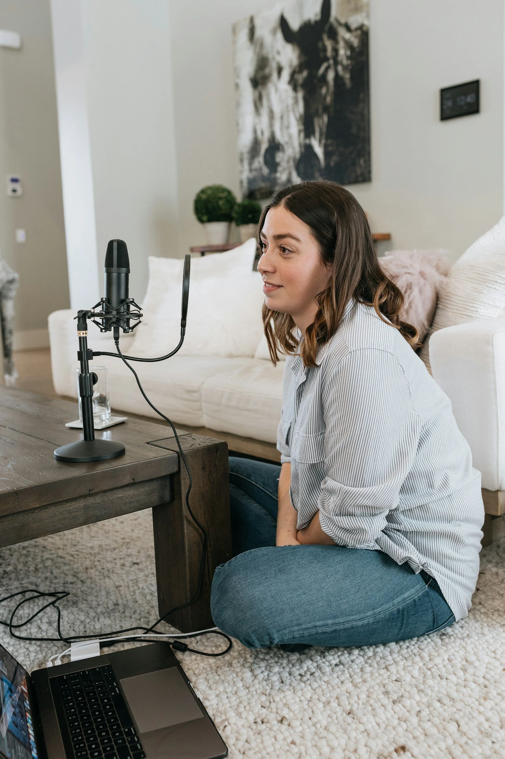 Home recording space with soft furnishings — how to reduce echo for podcasting