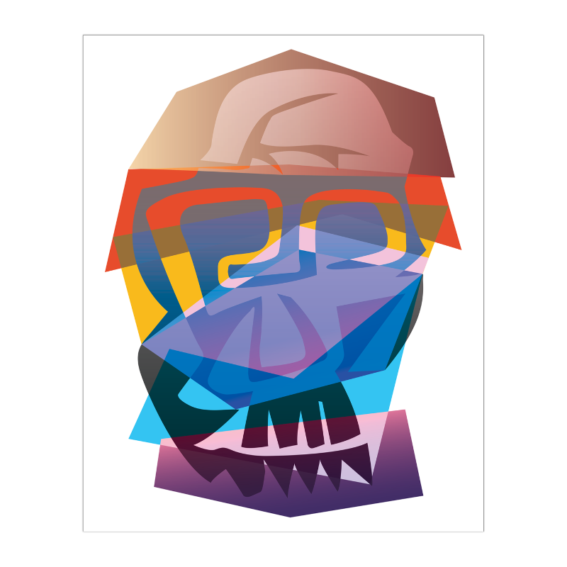 Blue Nose Skull - Fine Art Print