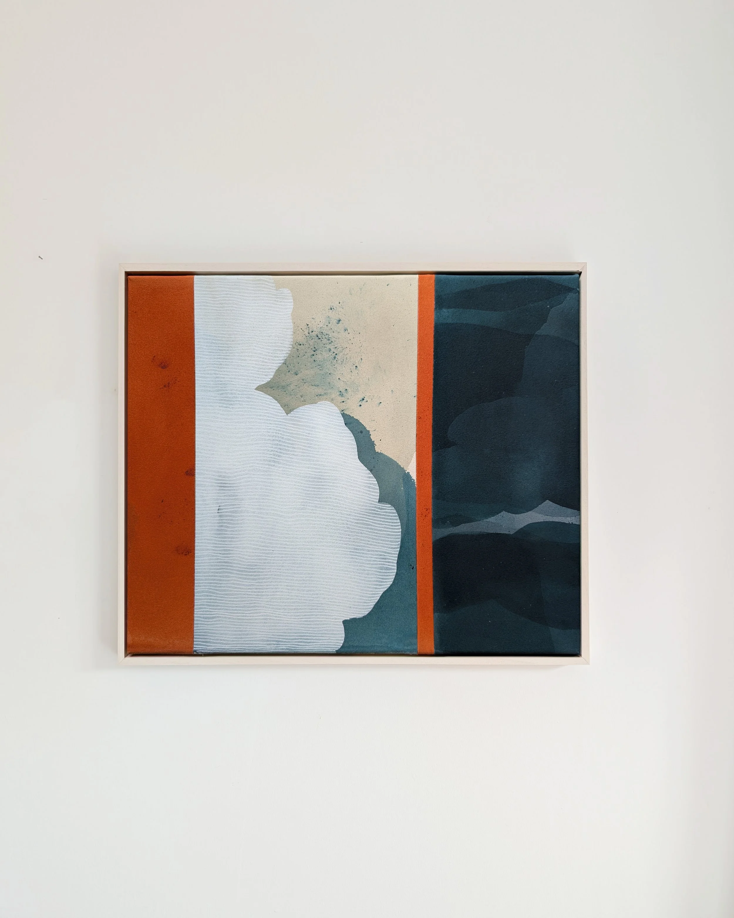  holding moments.  acrylic on sewn canvas. 69 x 59 cm