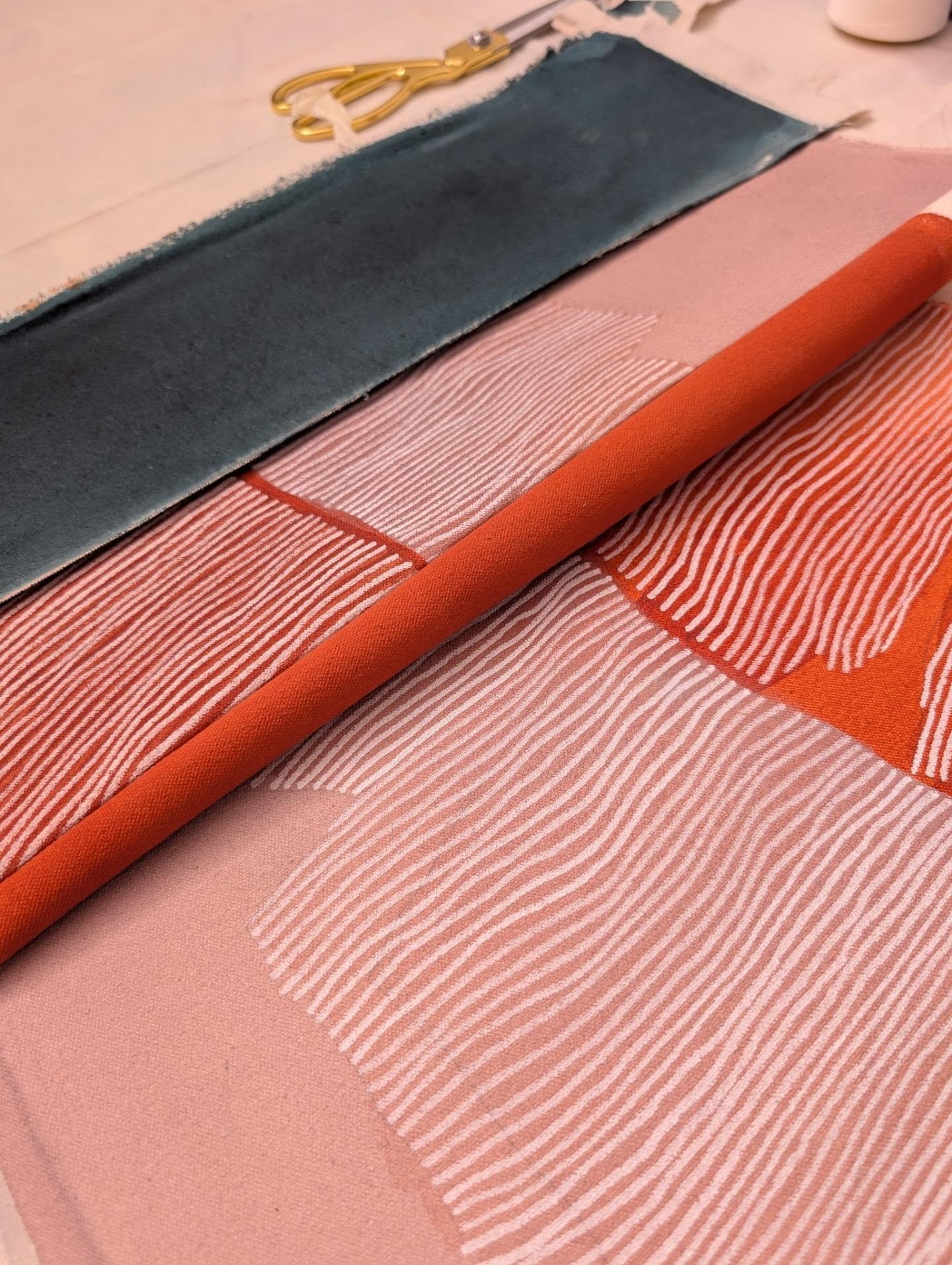 Cutting, sewing and creating new works.