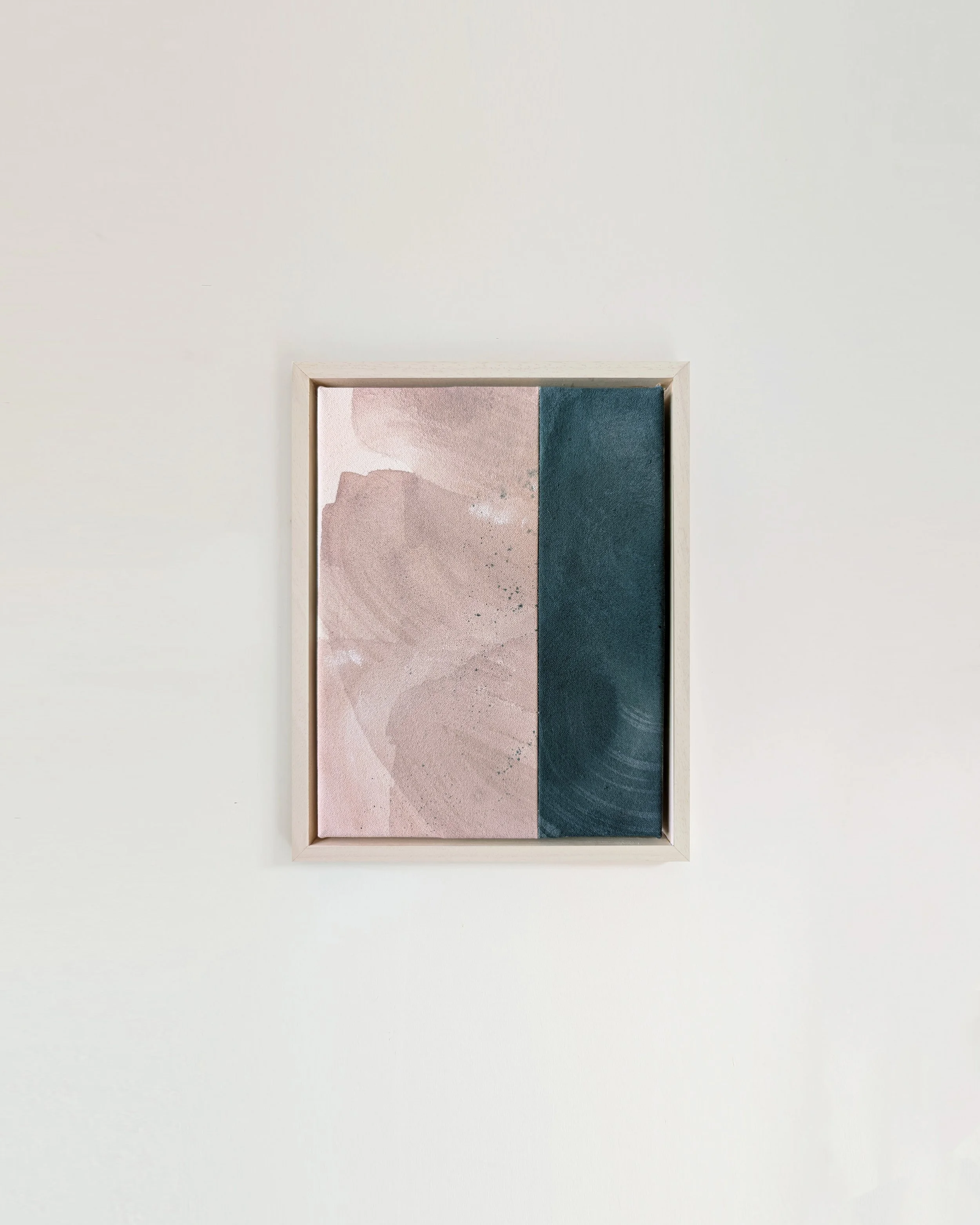  quiet petals.  acrylic on sewn canvas. 34 x 26 cm