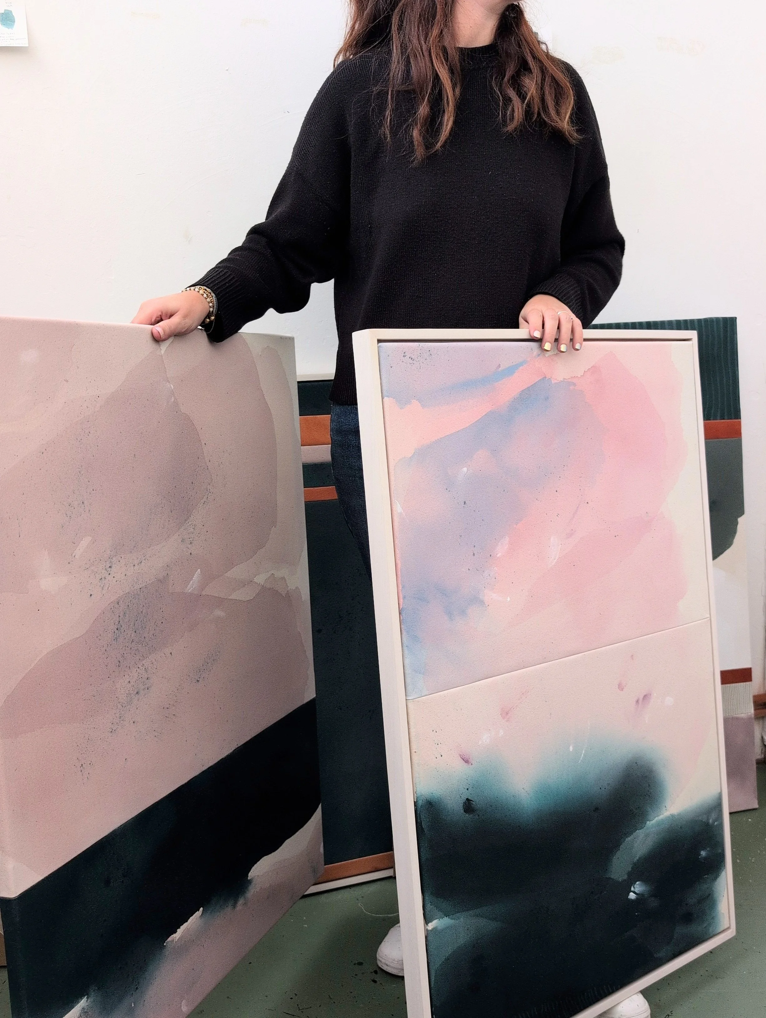 the artist with the artwork