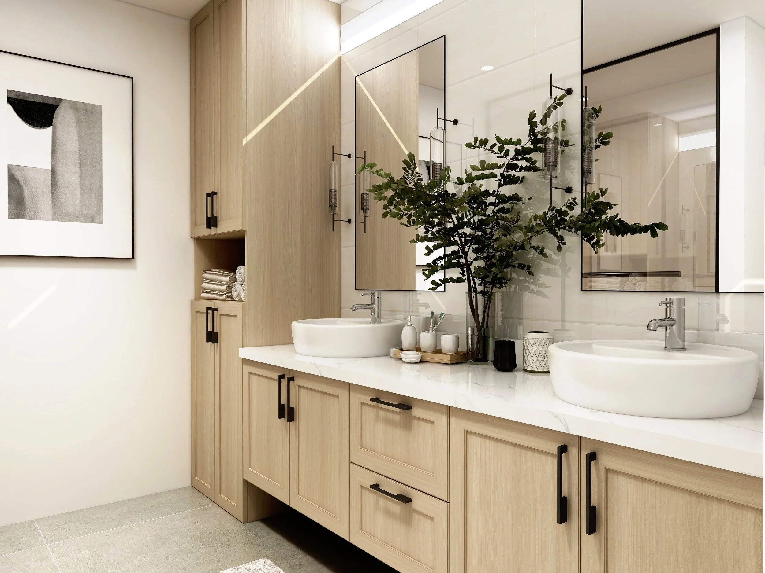 Bathroom Design with his and her sinks
