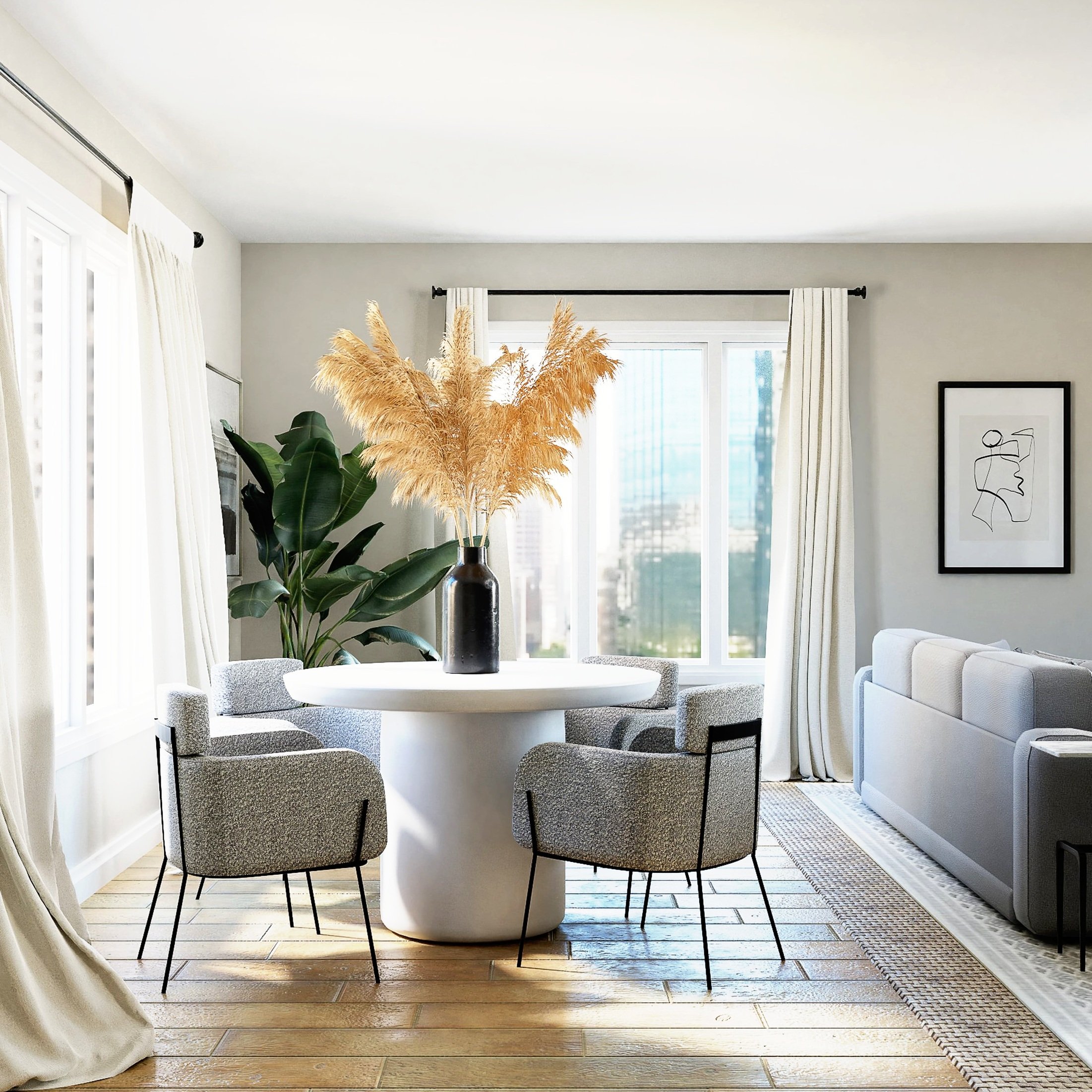 A space to hangout in your living room that is beautifully decorated.