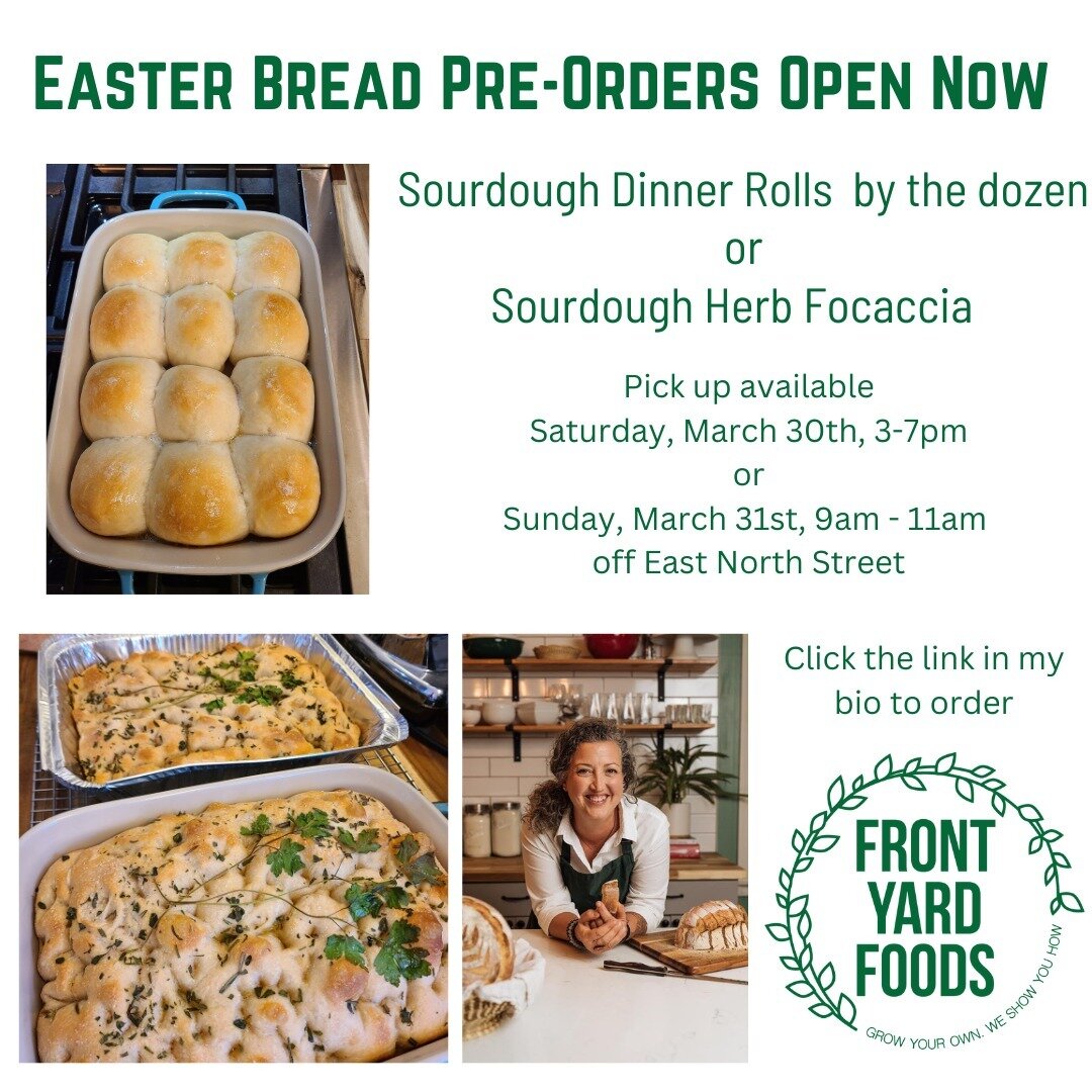 Pre-Orders now open for sourdough rolls and/or herb focaccia for your holiday table.
Click the link in the bio @frontyard_foods to order.
Thanks so much!