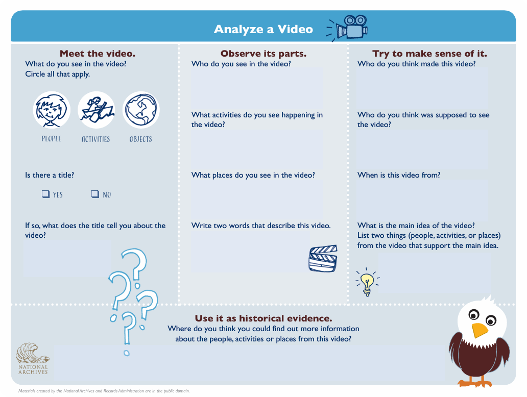 Analyzing Videos for Novice or Younger Students, or Those Learning English