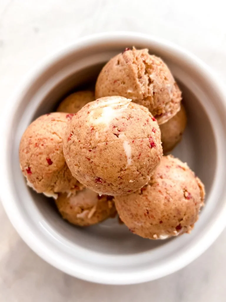White Chocolate Raspberry Protein Balls