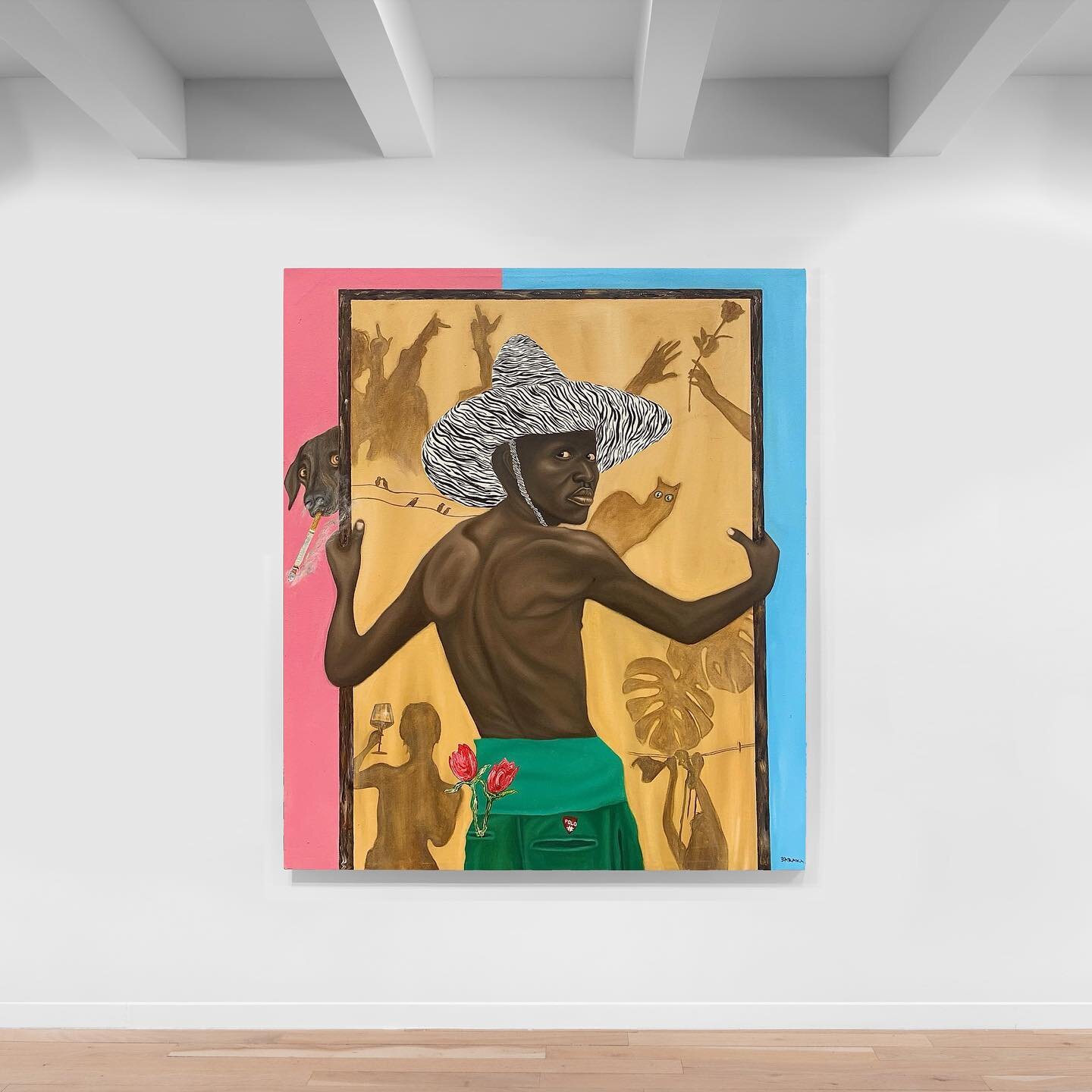 Last Saturday &ldquo;A Time Like This&rdquo;, Solo Exhibition by @joseph_munyao_baraka_art concluded its run at @room57gallery. His back turned towards the viewer, the protagonist of 'Youth Memories' holds up a painting depicting recollections, perha