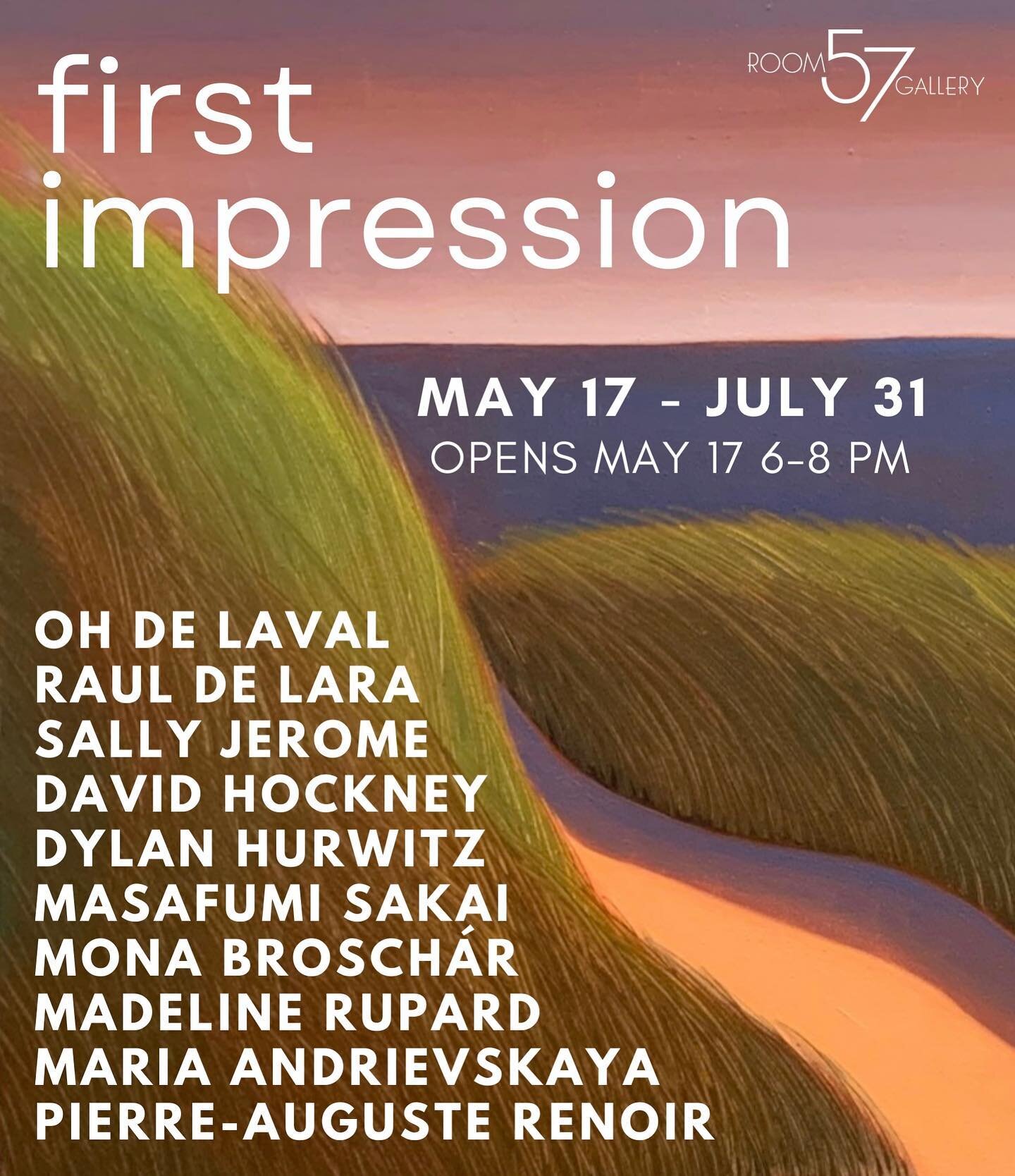 Opening TONIGHT at Room 57! Join us and the artists from 6 - 8 pm. We can't wait to share this robust show of paintings and sculptures--In 'First Impression' contemporary artists give a modern spin on a classical theme. Featuring the work of artists 