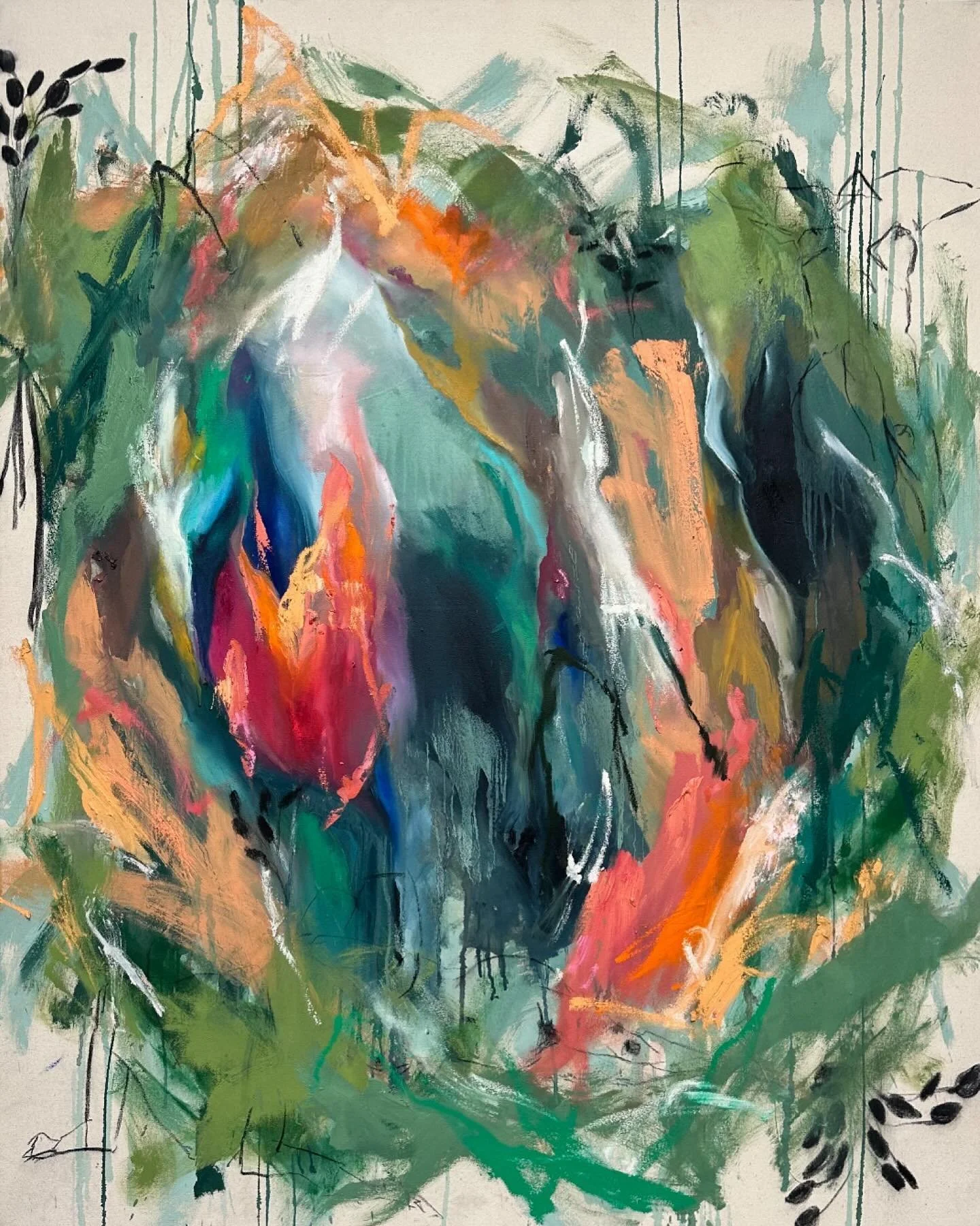 &ldquo;Little Wonder&rdquo; by @gmilanesi 
&bull;
Gena Milanesi
Little wonder, 2024
Oil, oil stick, acrylic, charcoal on canvas
60 x 48 in (152.4 x 121.9 cm)