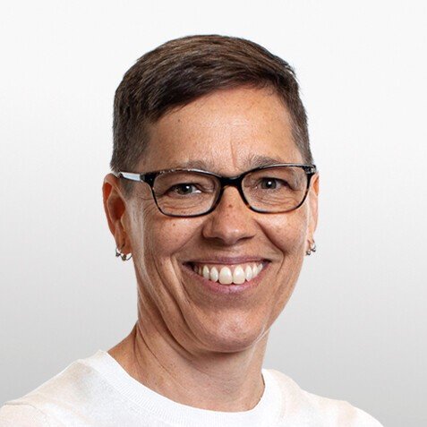Karen Christensen with light gray background