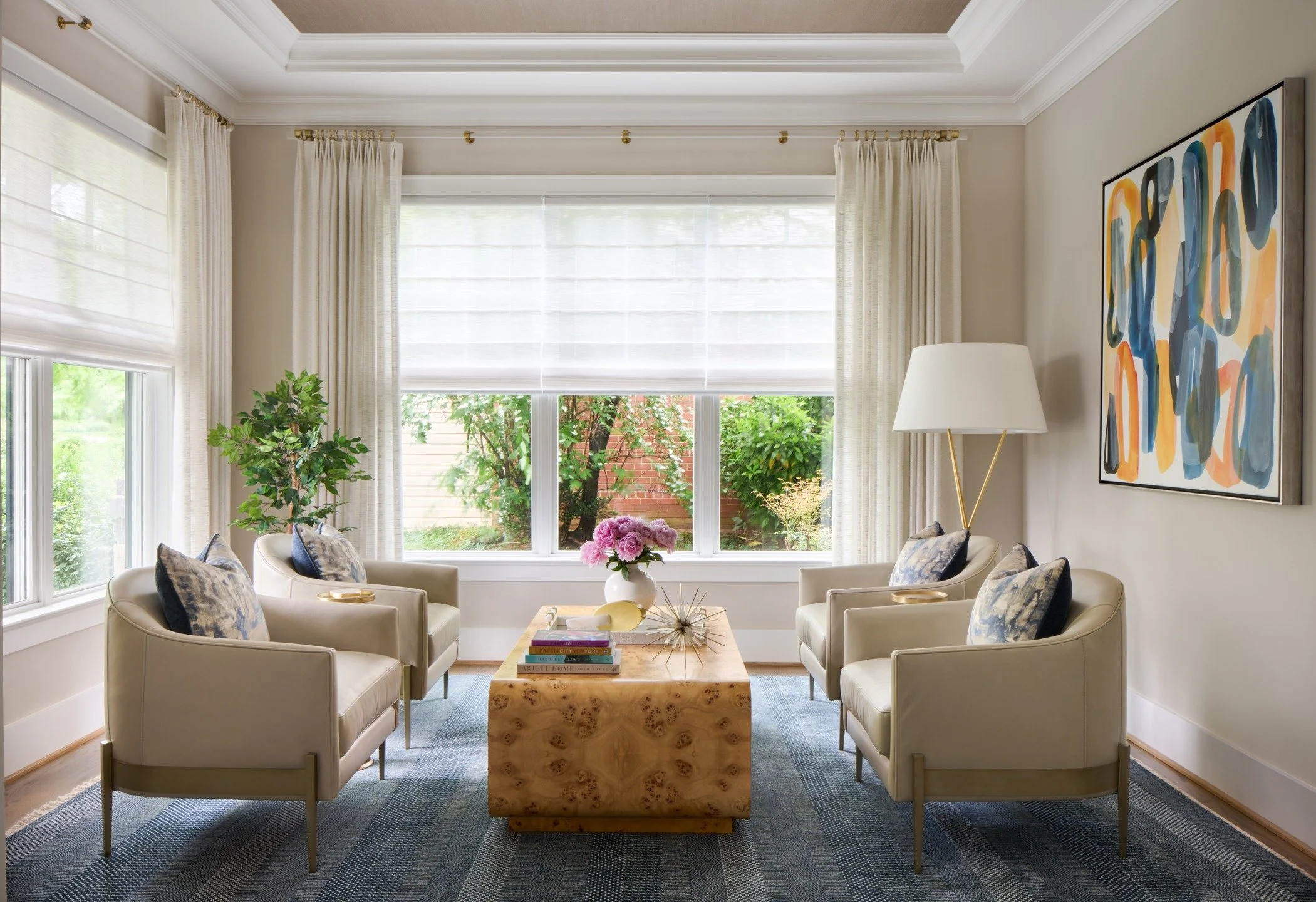 This lovely seating area is a reason why modern families shouldn't give up on the formal Living Room...from a dedicated first floor play space to a beautiful escape for the adults. The prime square footage by the front door has evolved as the family 