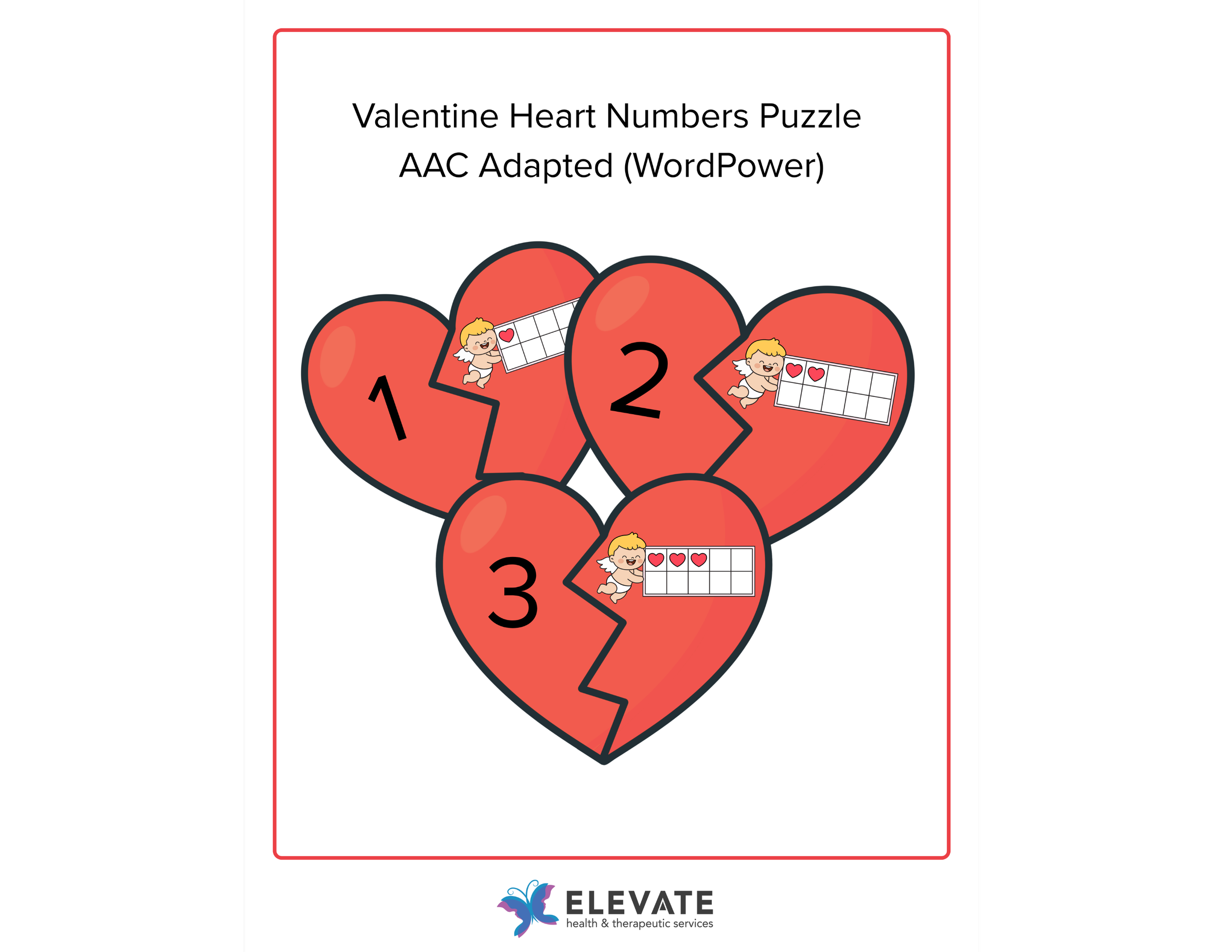Valentine Heart Puzzles – AAC Adapted (WordPower)