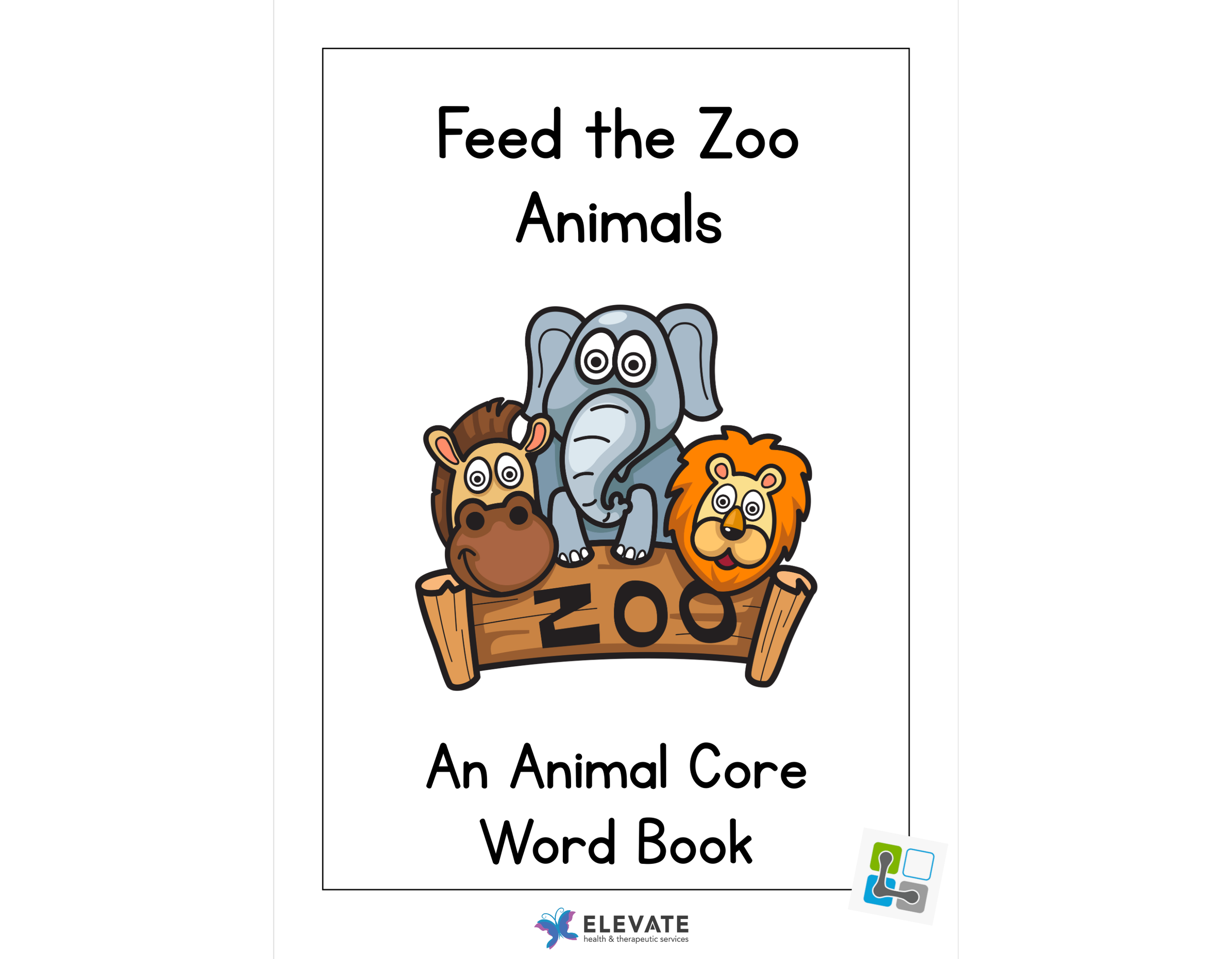 Feed The Zoo Animals AAC Core word EAT Adaptive Book with LAMP Words for Life