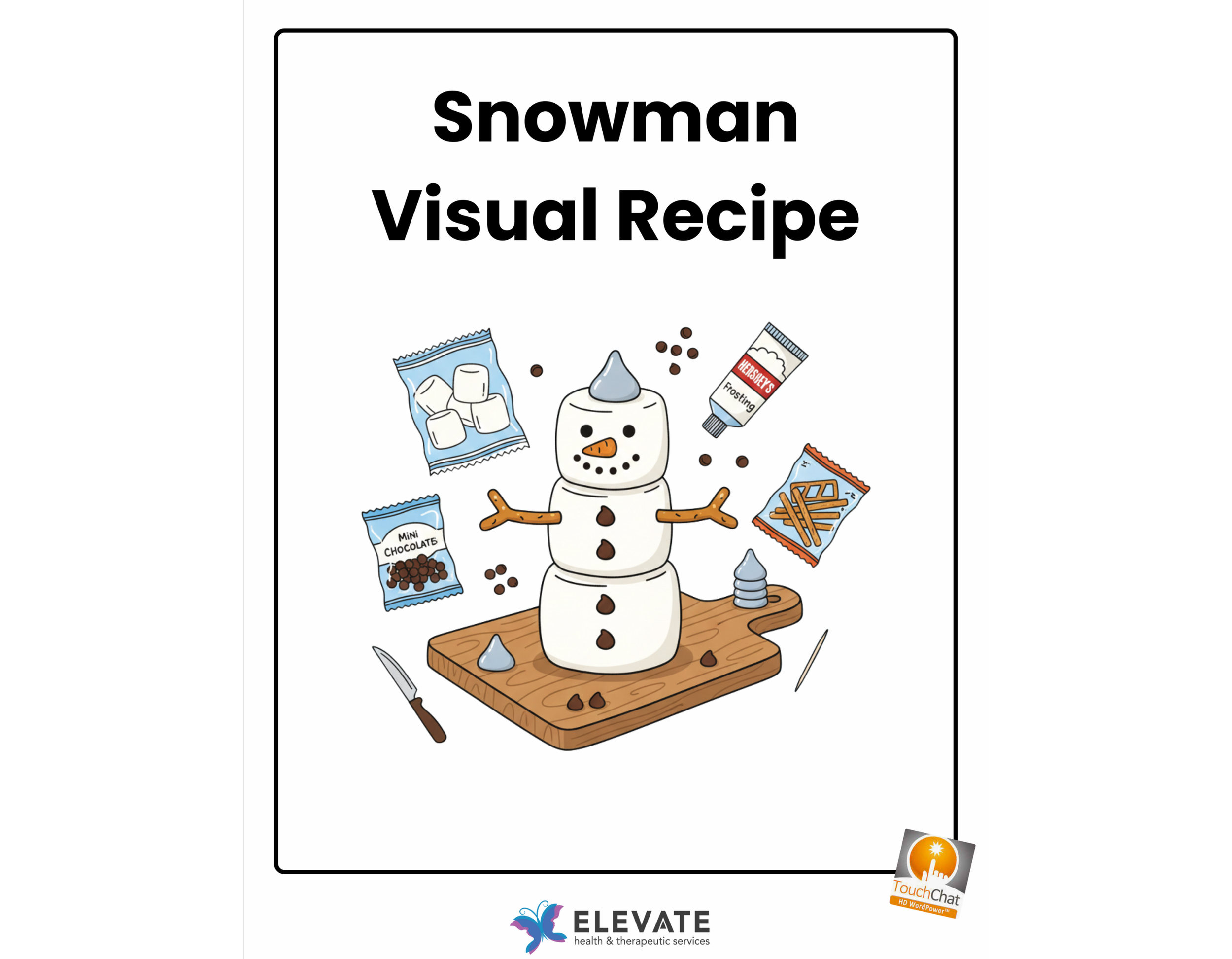 Snowman Visual Recipe – AAC Adapted (WordPower)
