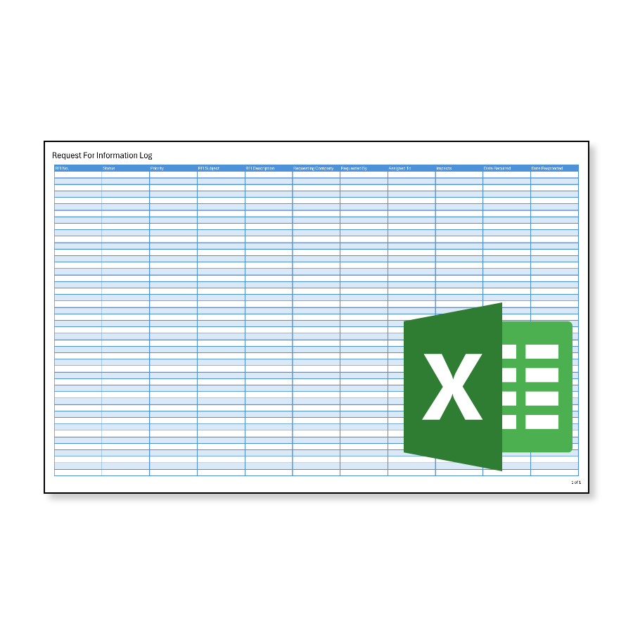 RFI Request For Information Log