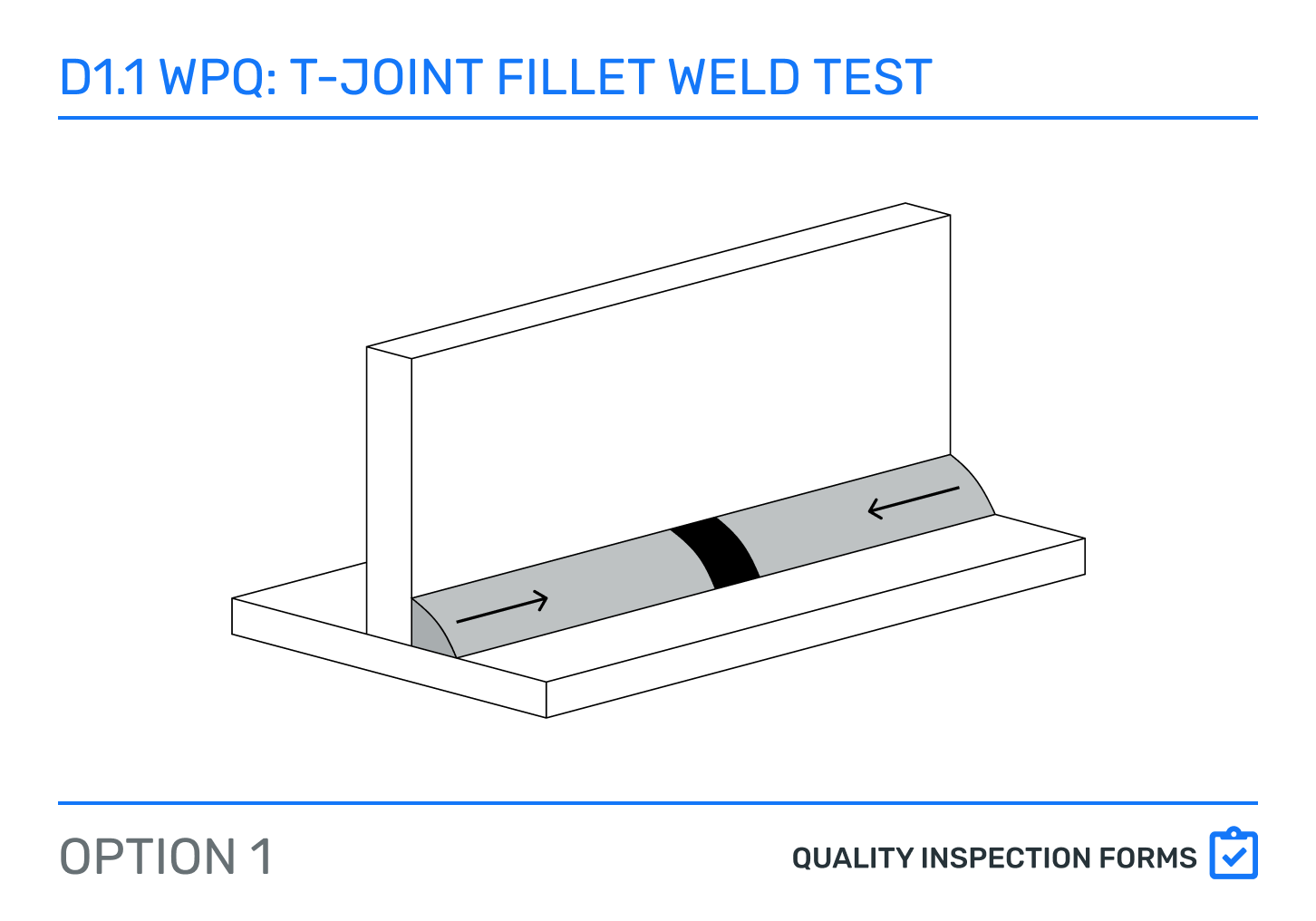 AWS D1.1 WPQ  T Joint Fillet Weld Test Assembly