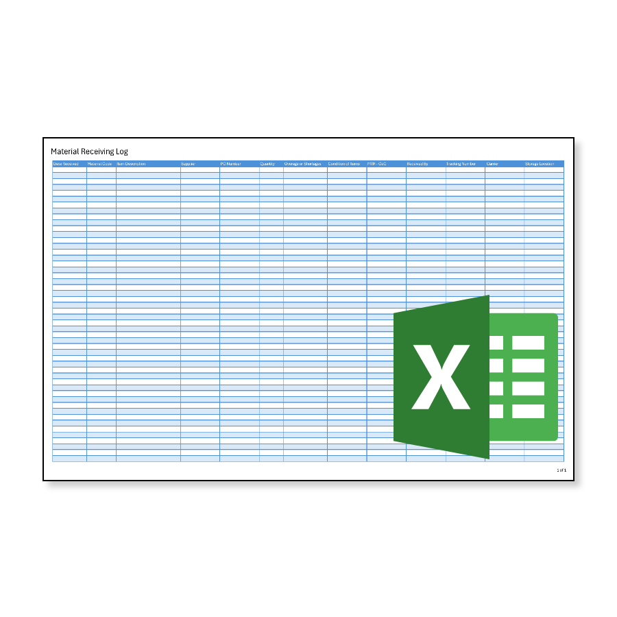 Material Receiving Log