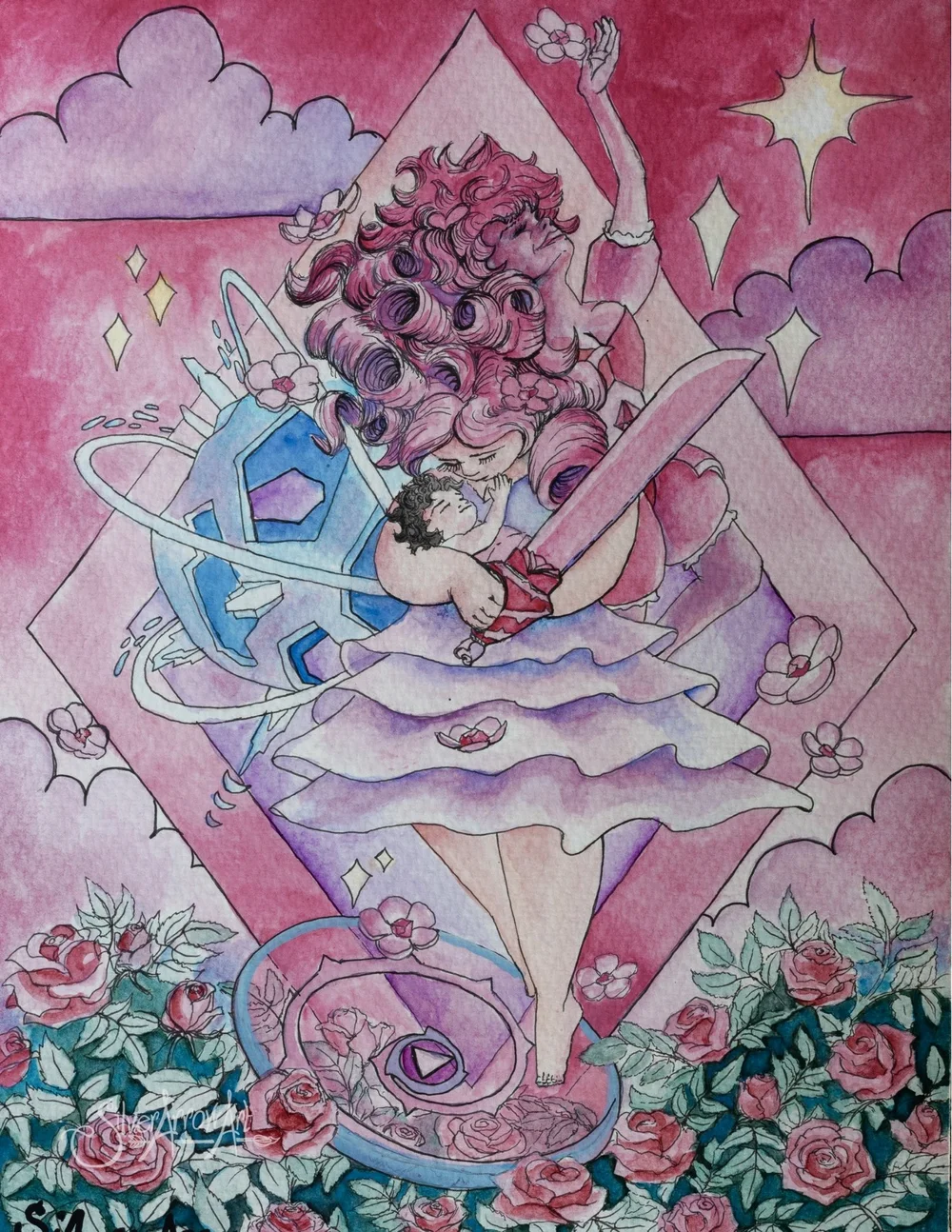 Evolution of Rose 11x14 matted — Silver Arrow Art