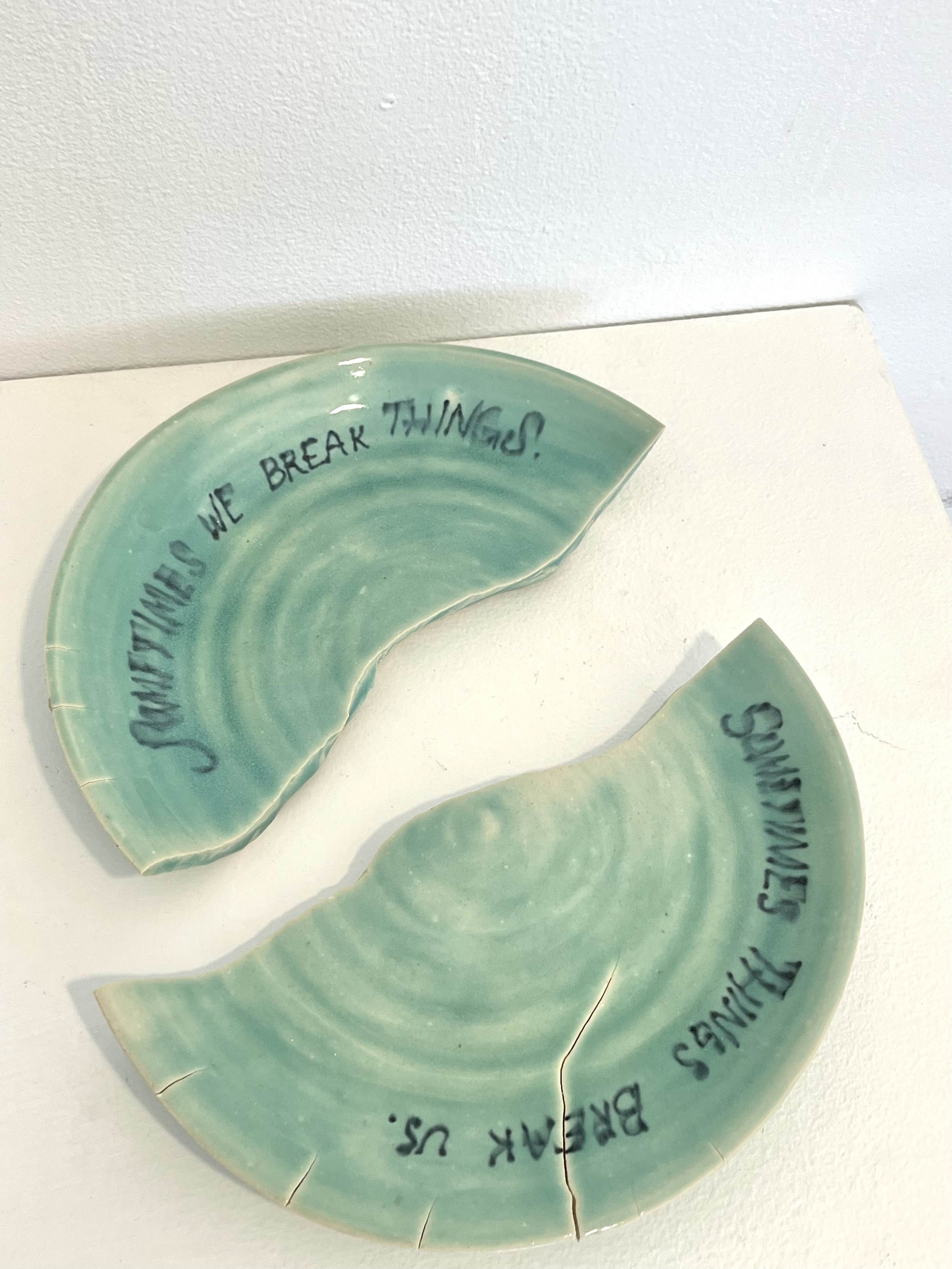 "broken things" porcelain plate.
