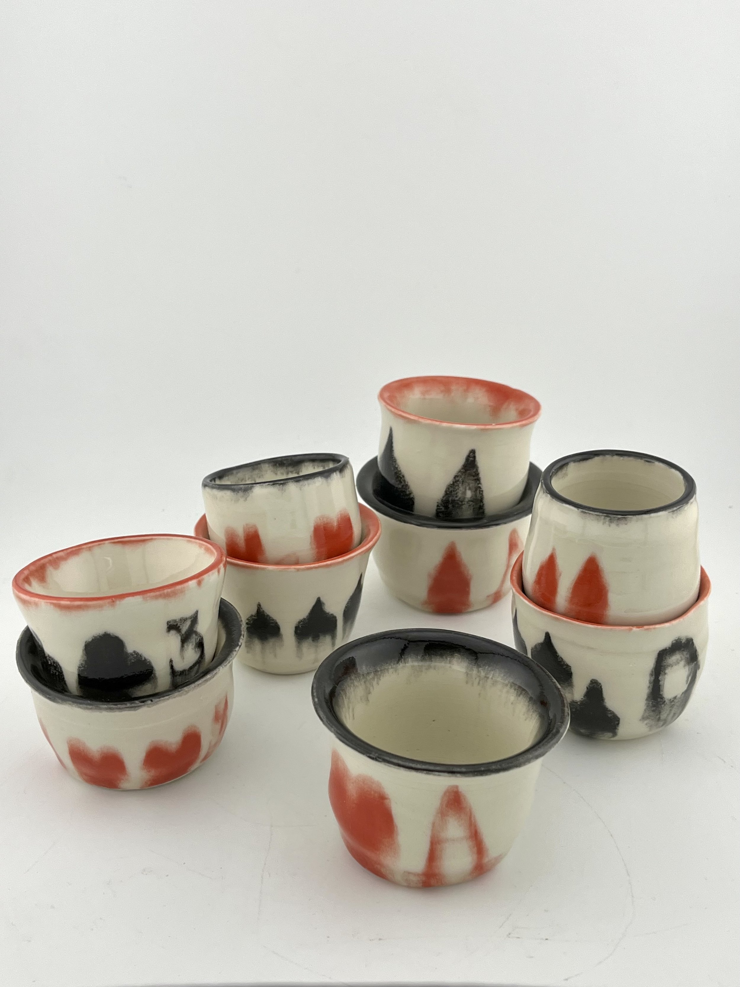 "stacking the deck", porcelain.