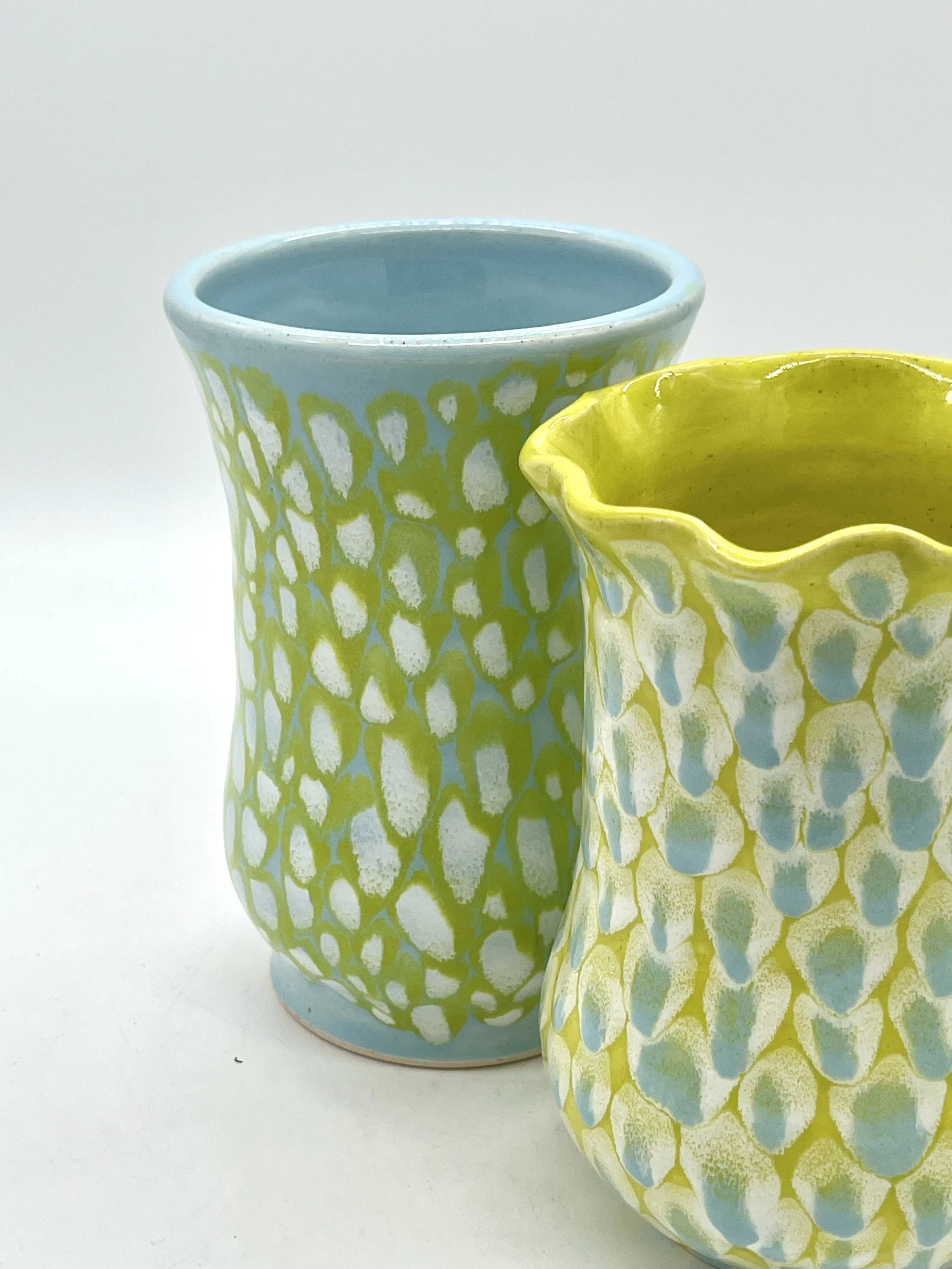 neon vases, detail.