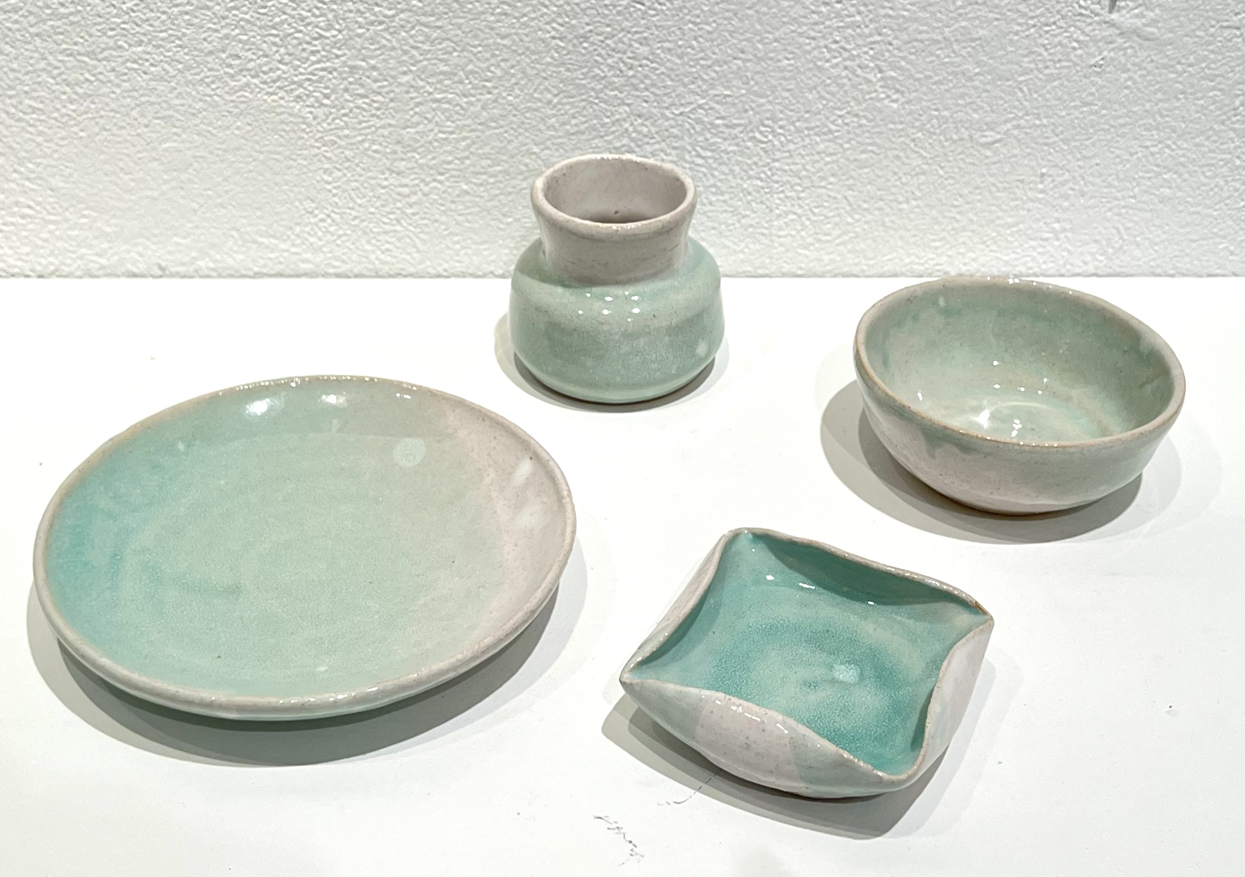 miscellaneous copper set, thrown stoneware.