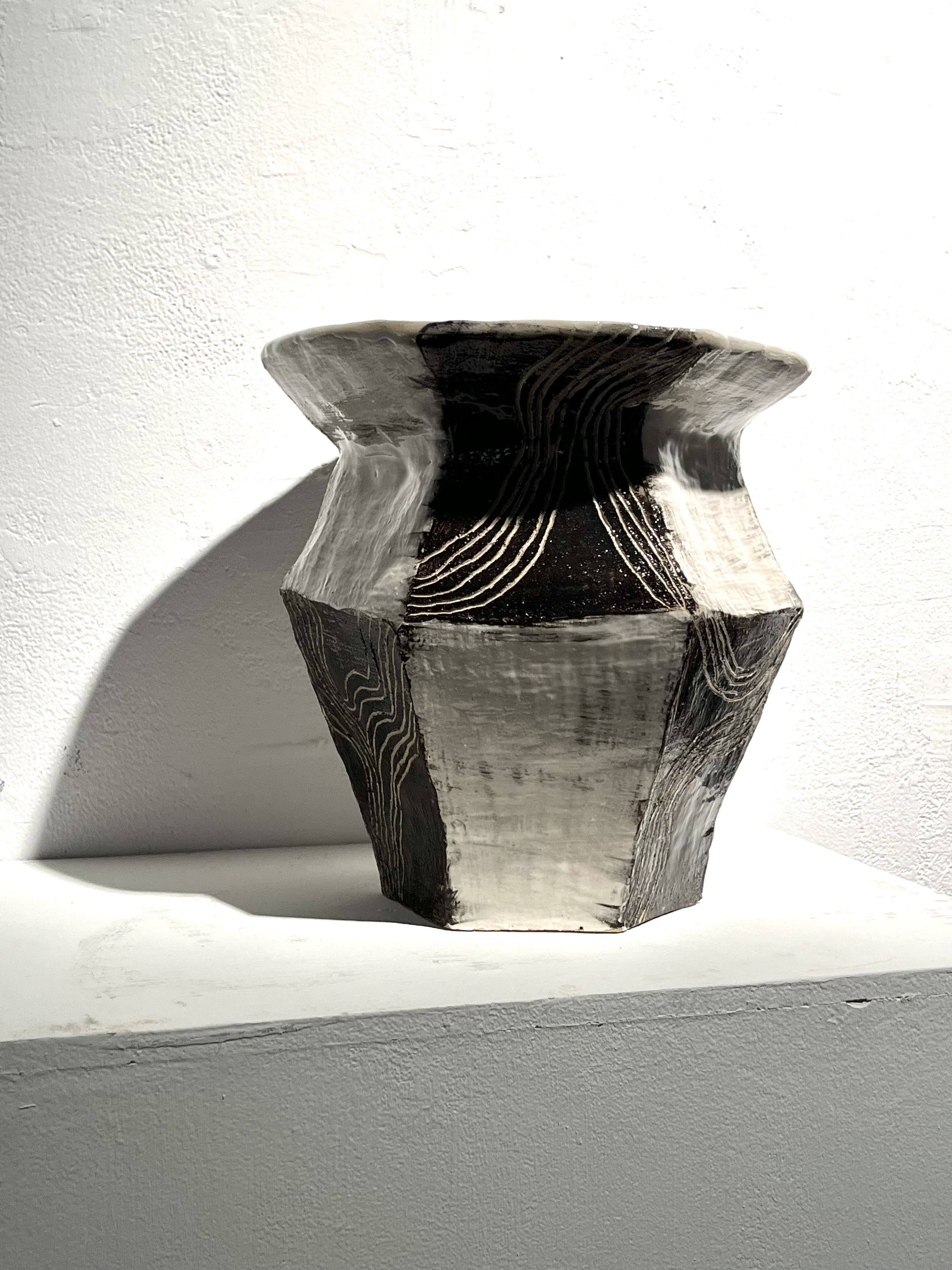 wiggle vase, coil built stonware.