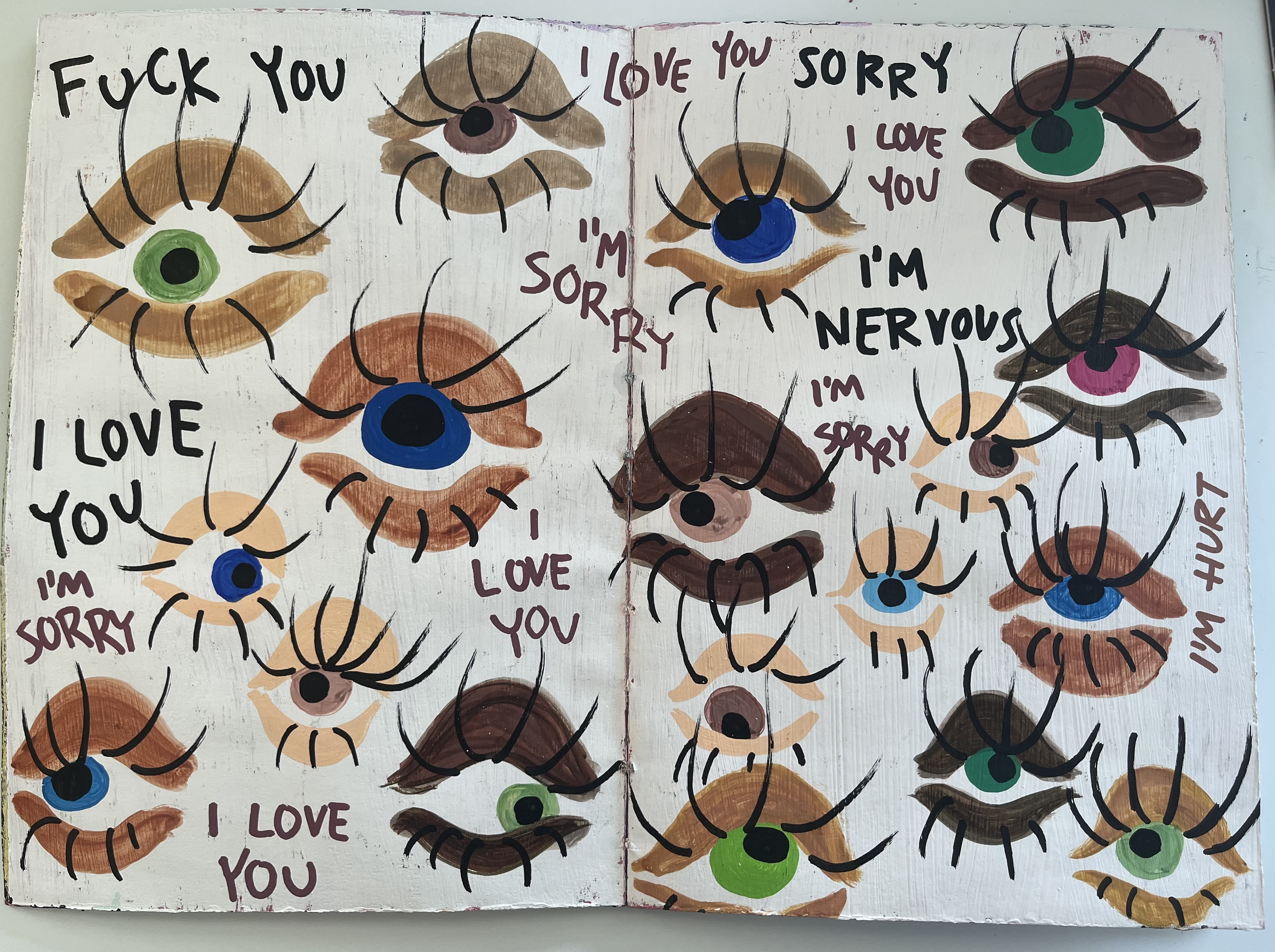 mixed media sketchbook page, 2023.