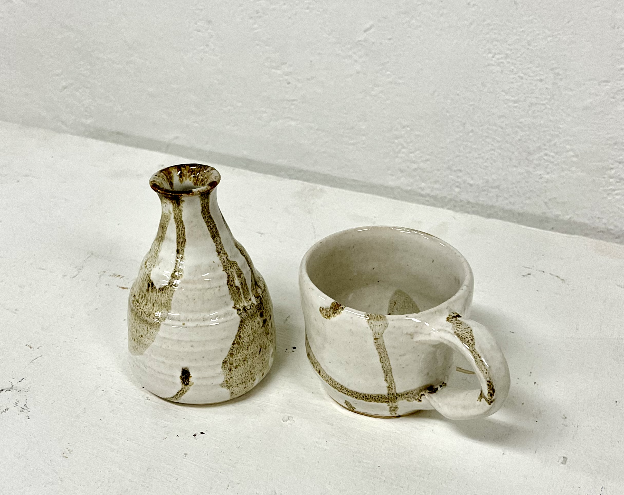 wheel thrown mug and vase, 2023.