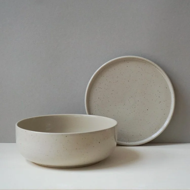 Keramikschale gesprenkelt in Beige | 600ml von Indreceramics