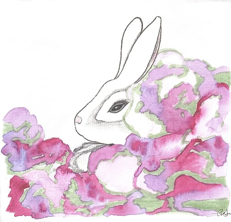 Easter Bunny Flower Card
