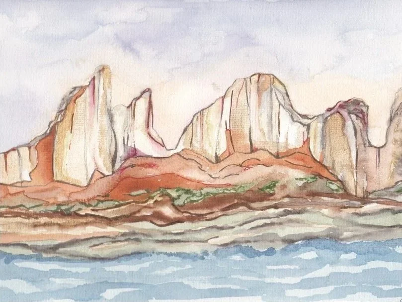 Original Paintings- Moab Utah River Watercolor 9.5x12