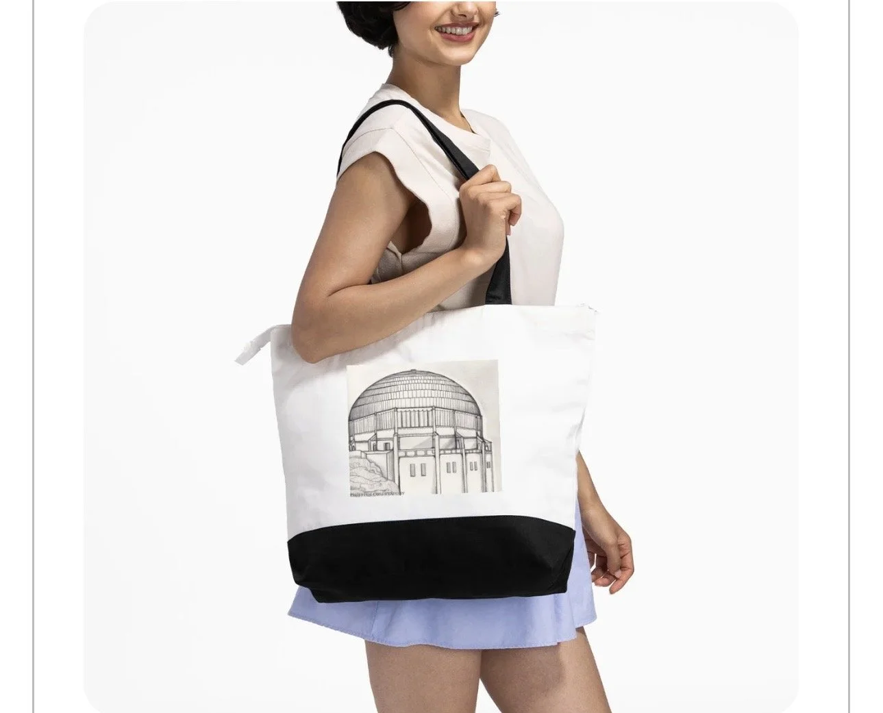 Tote Bag with zipper- Griffith Observatory