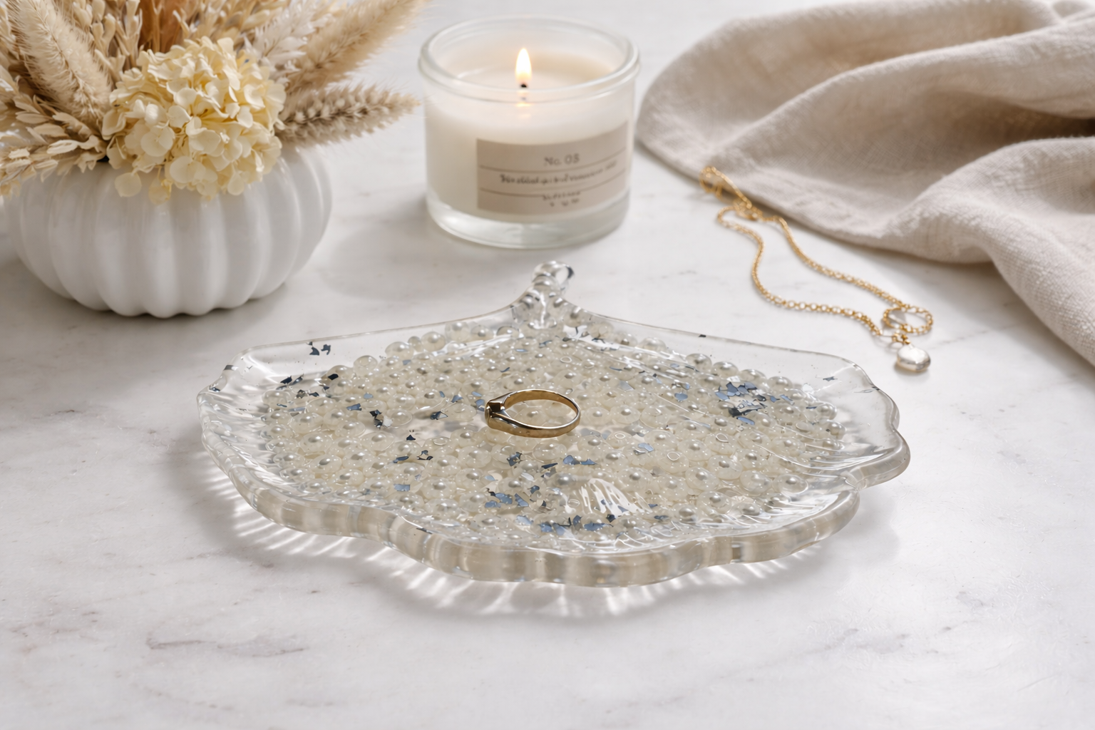 PRISM+EMBER- Pearl Palm Jewelry Dish