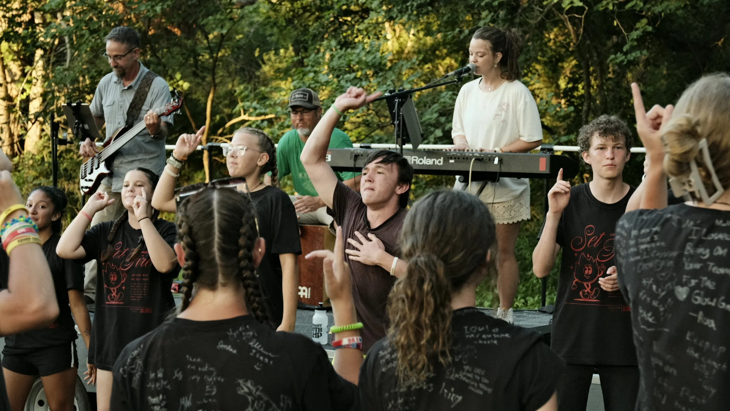 Evening worship services at Covenant Youth Camp during our summer youth camp in Oklahoma.