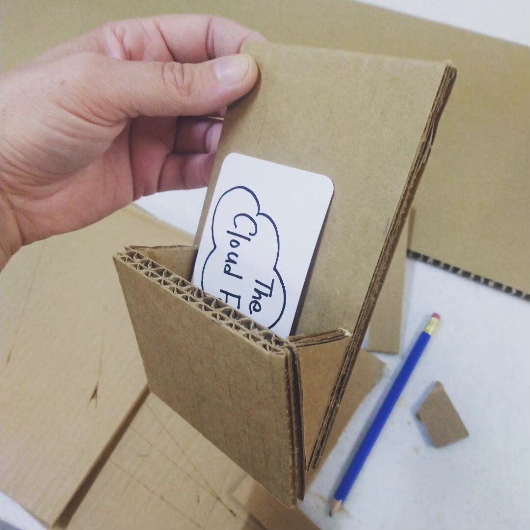 Business card holder ✅
.
.
#CloudFactoryClouds #ComingSoon #CardboardSculpture #imagine