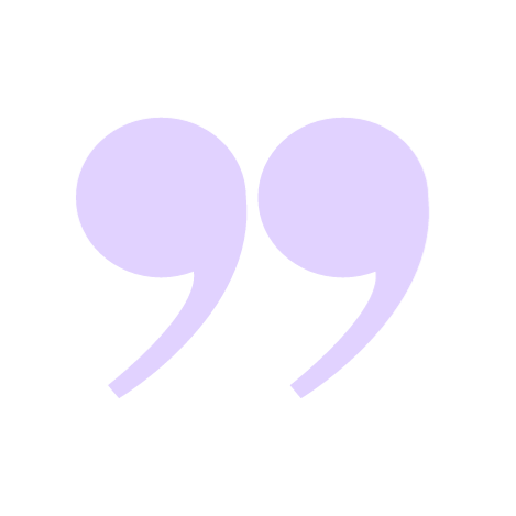 Purple quotation marks on a black background.