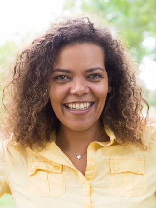 Smiling woman looking directly at the camera