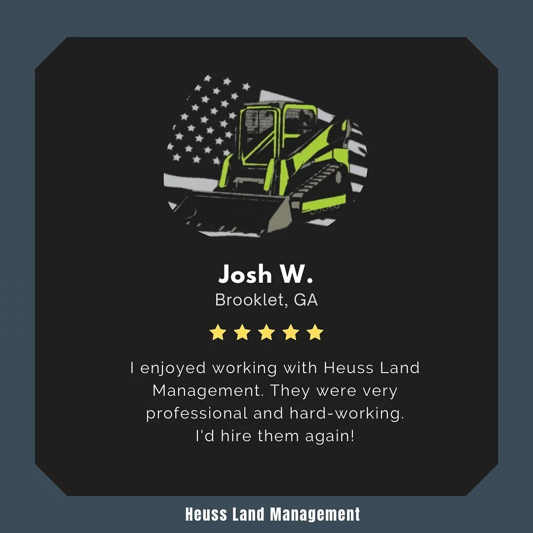 Thankful for our customers! 

Give @heusslandmanagement a call today for site prep, grading, and underbrush mowing. 

☎️ (912) 585-6118

#heusslandmanagement #skidsteer #johndeere #siteprep #construction #mowing