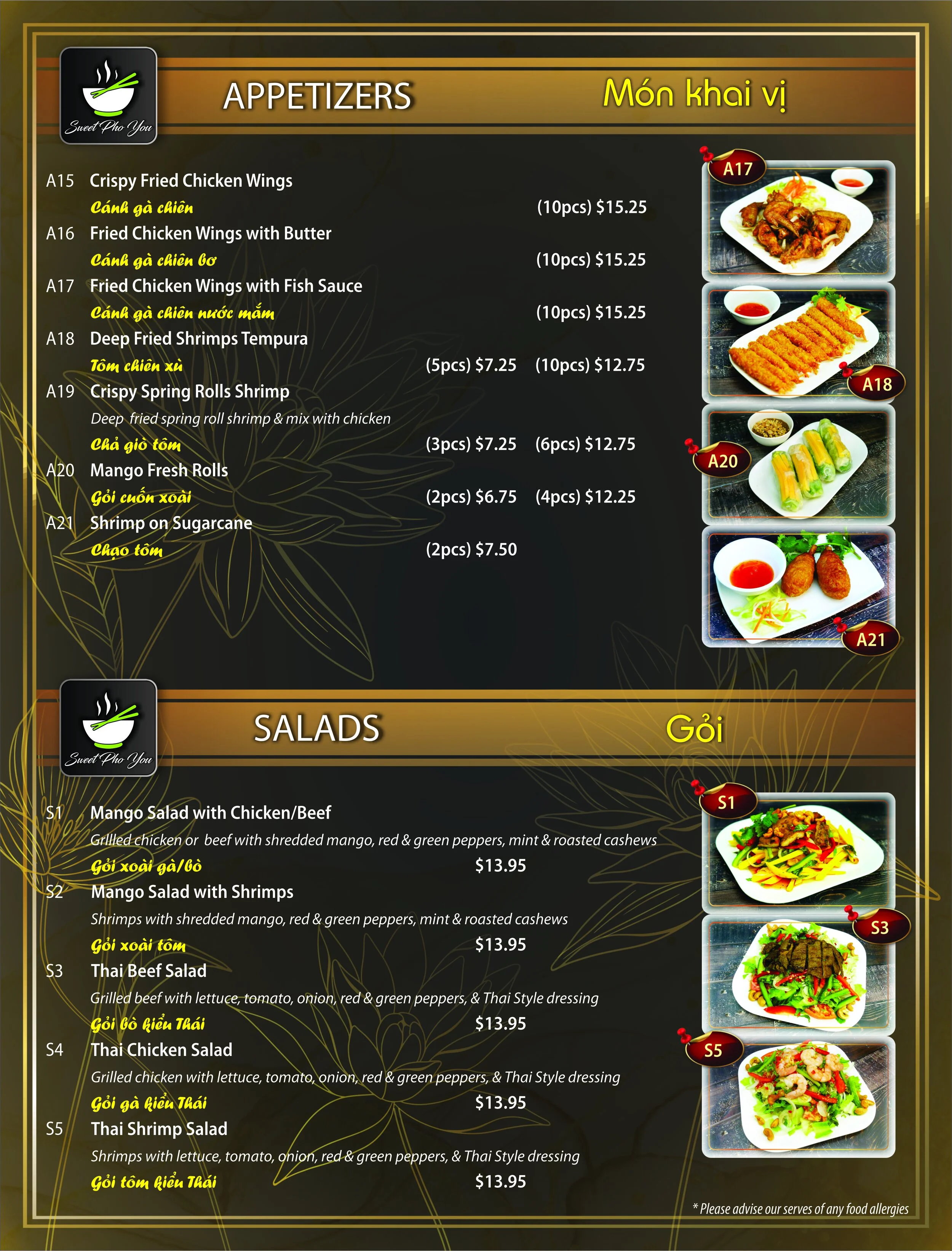 Menu — Sweet Pho You