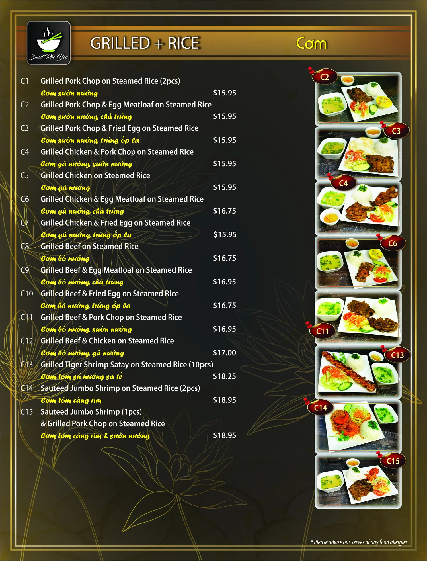 Menu — Sweet Pho You
