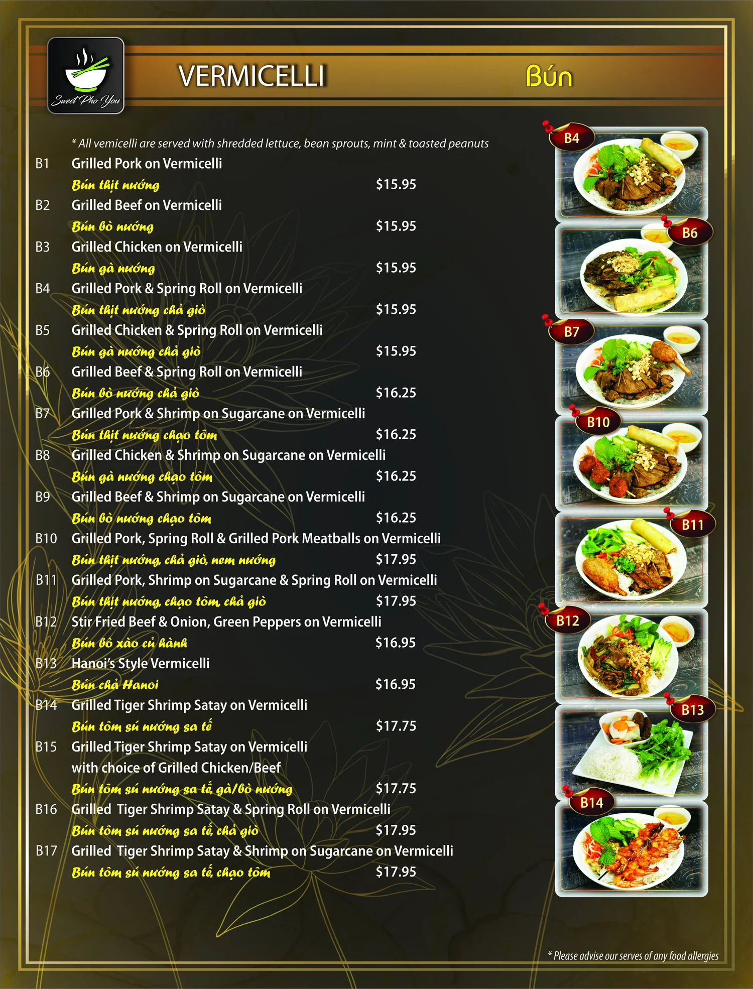 Menu — Sweet Pho You