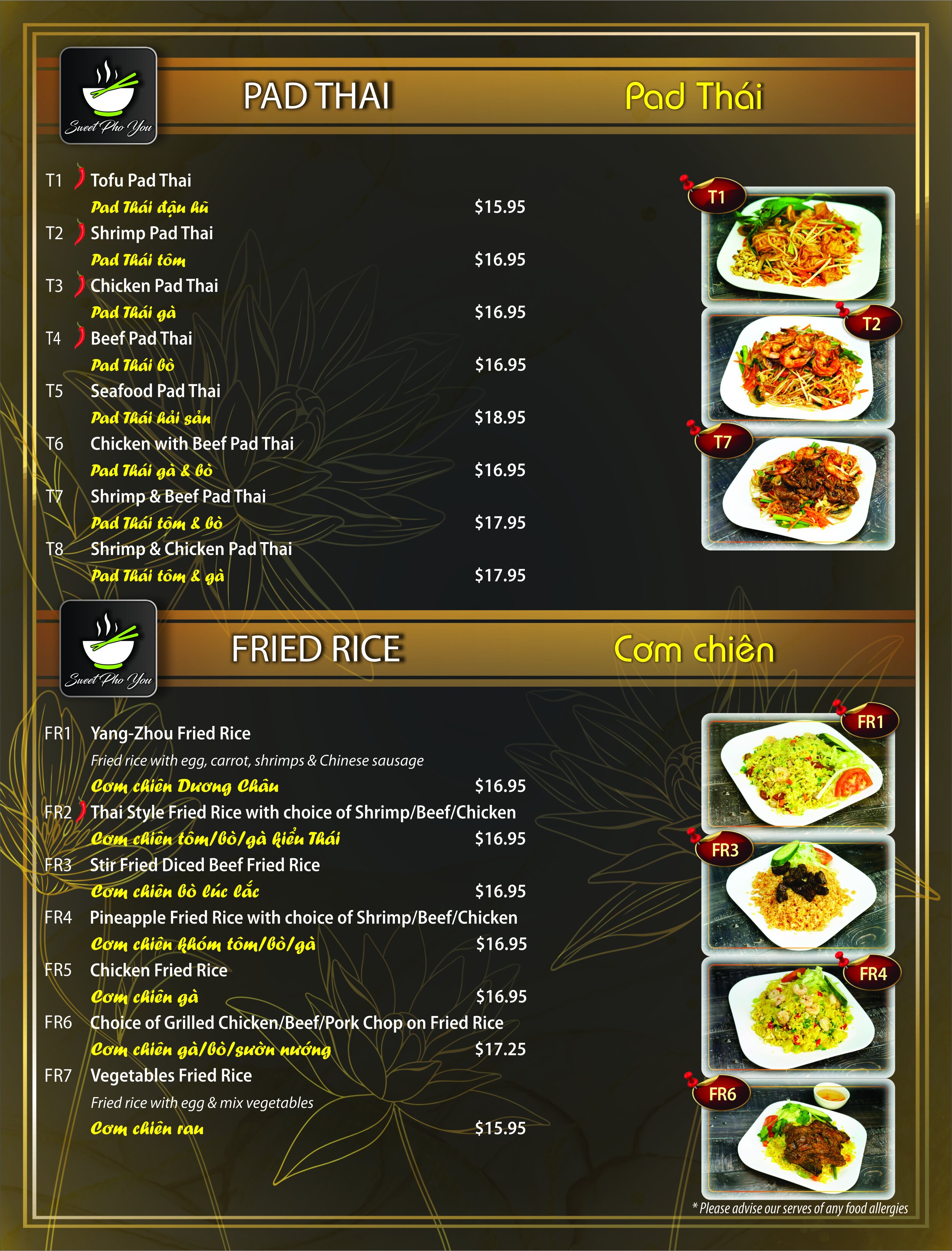Menu — Sweet Pho You