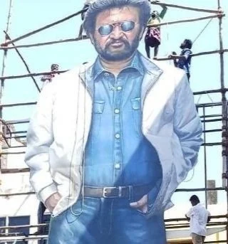 Huge Cutout of Rajinikanth for the Film Darbar, Tamil Nadu, 2020