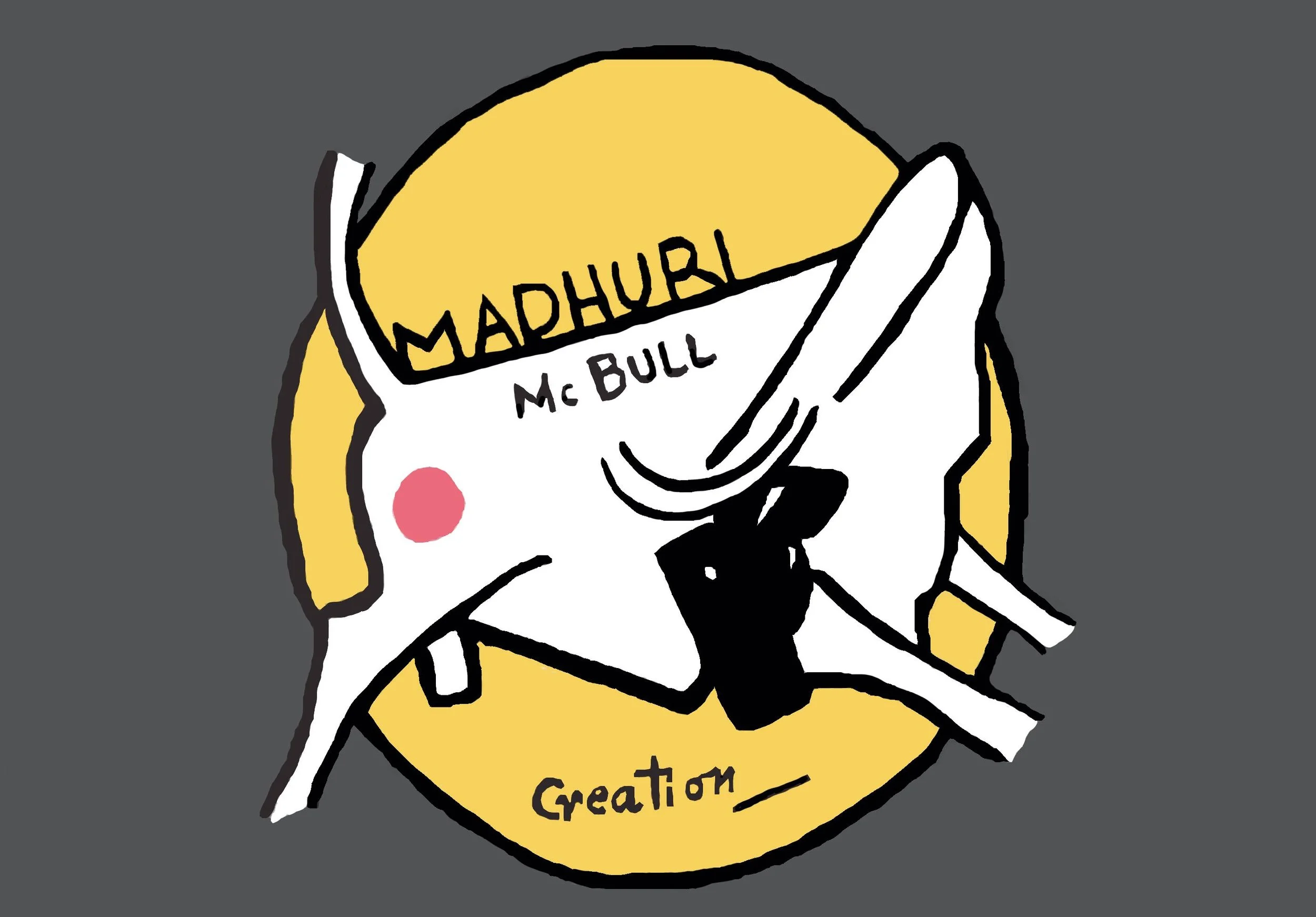 A Reproduction of M.F. Husain's Logo of Madhuri McBull Creation