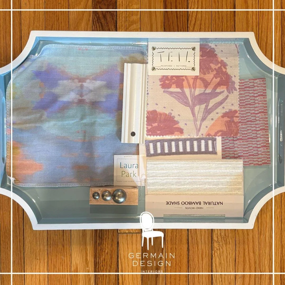 The design process is part creative scheming - finding the wallpaper, fabrics, woods and colors - and part careful logistics: functioning around existing HVAC, outlets, pocket doors and door swings.
This darling tween room is taking shape with lively