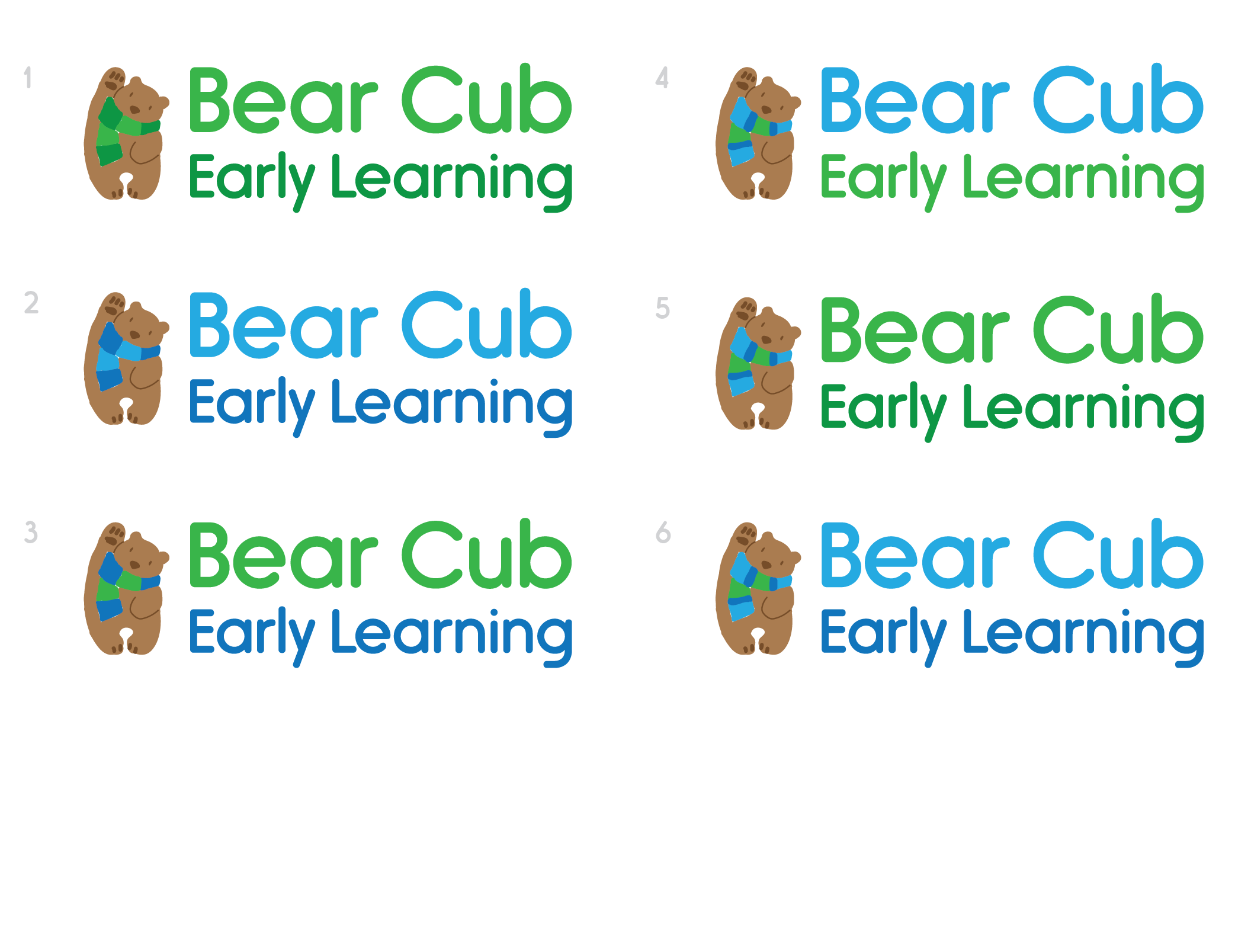 Logo Exploration for Bear Cub Early Learning